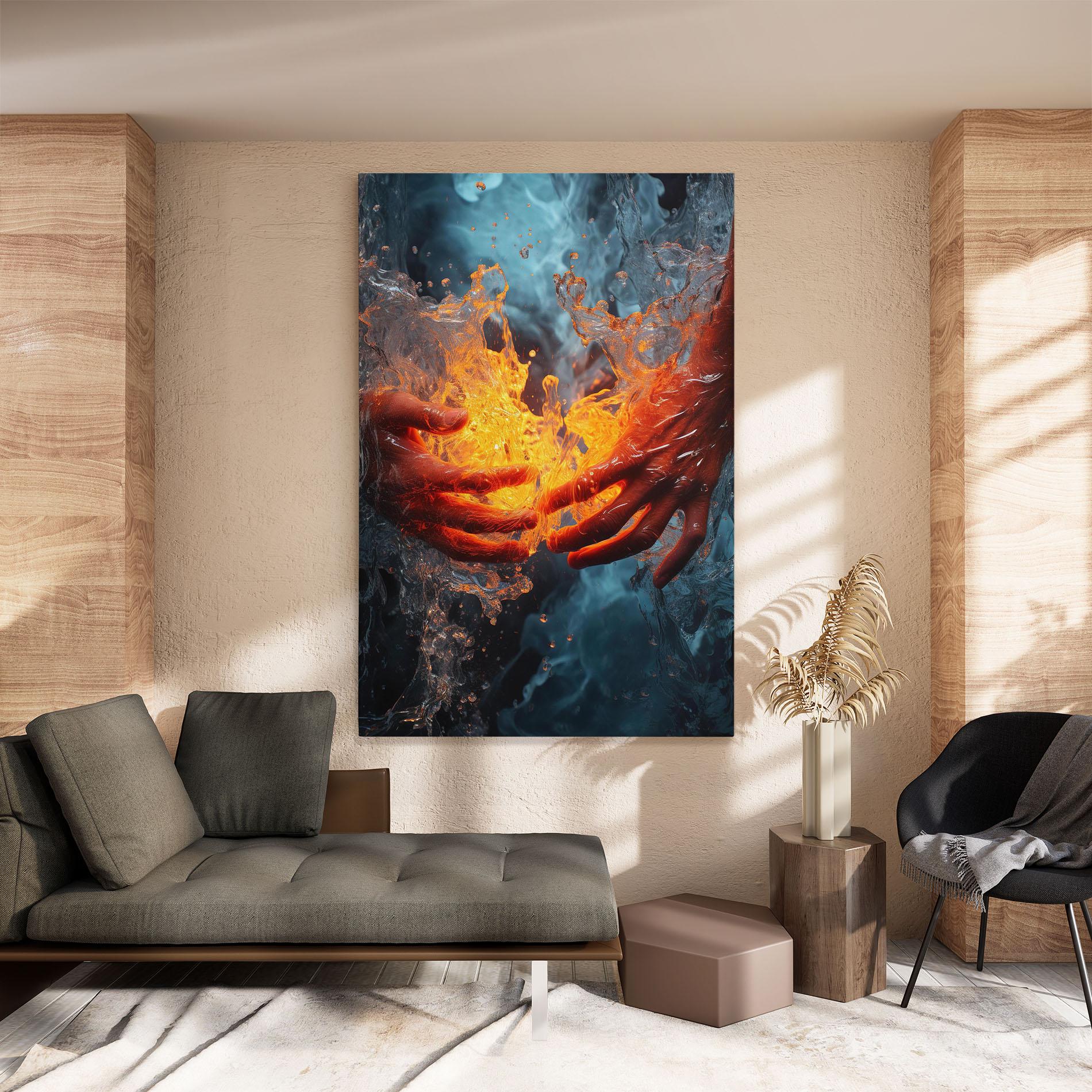 Tablou Canvas Fire Water mockup 8