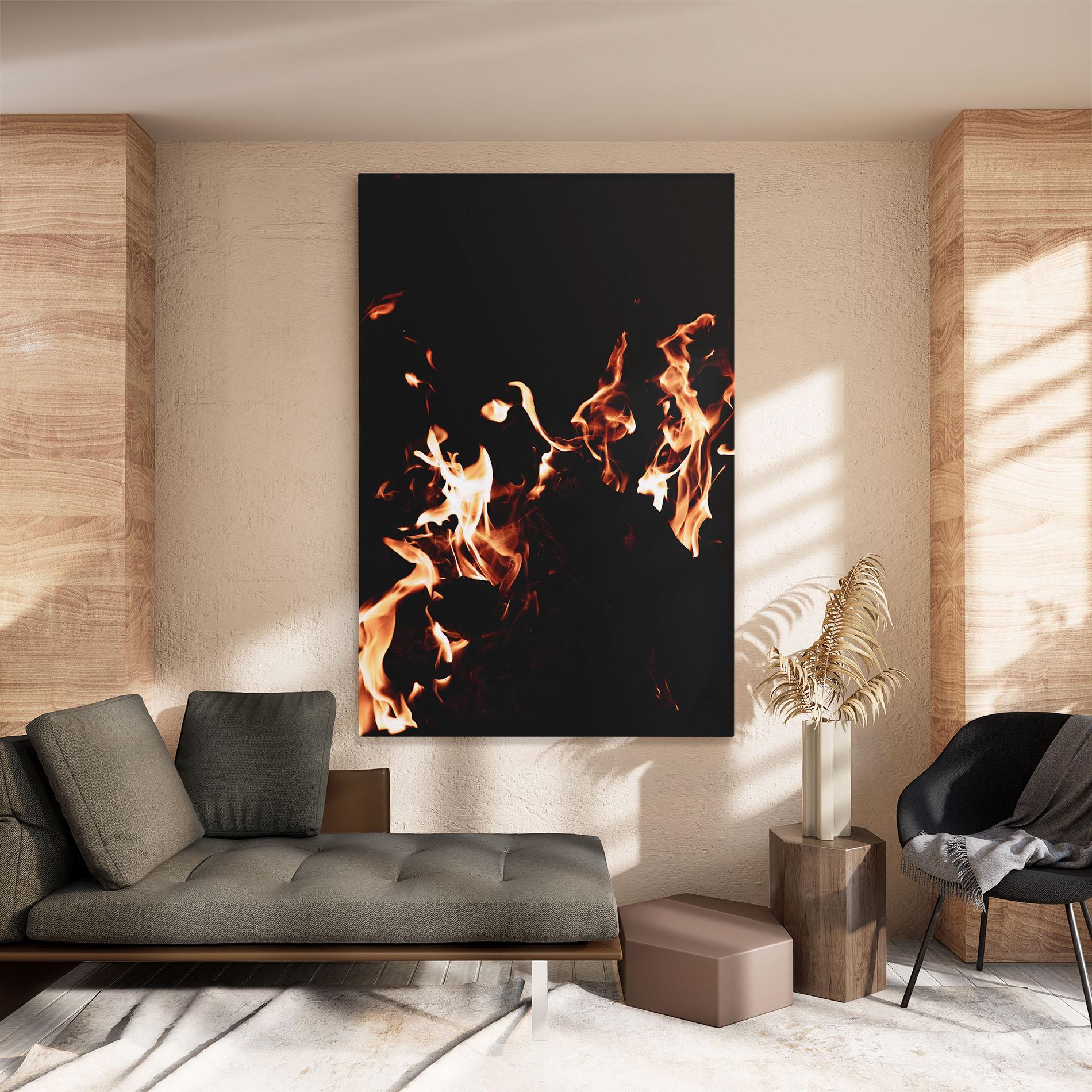 Tablou Canvas Red Grey Fire mockup 8