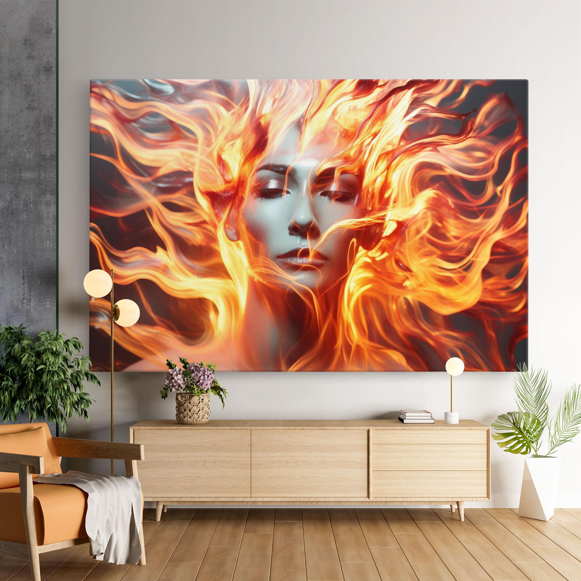 Tablou Canvas Fire Hair mockup 9