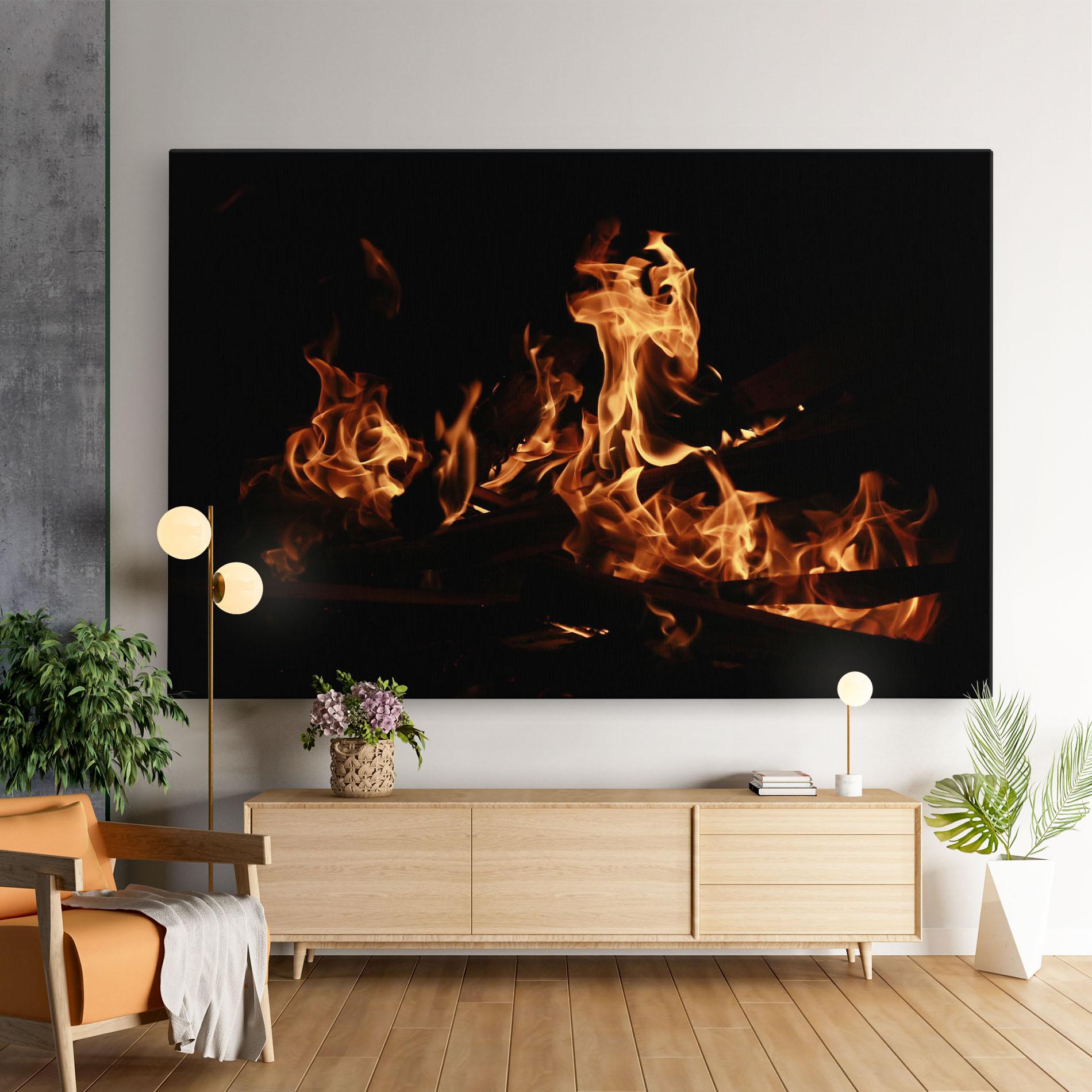 Tablou Canvas Fire On Black mockup 9