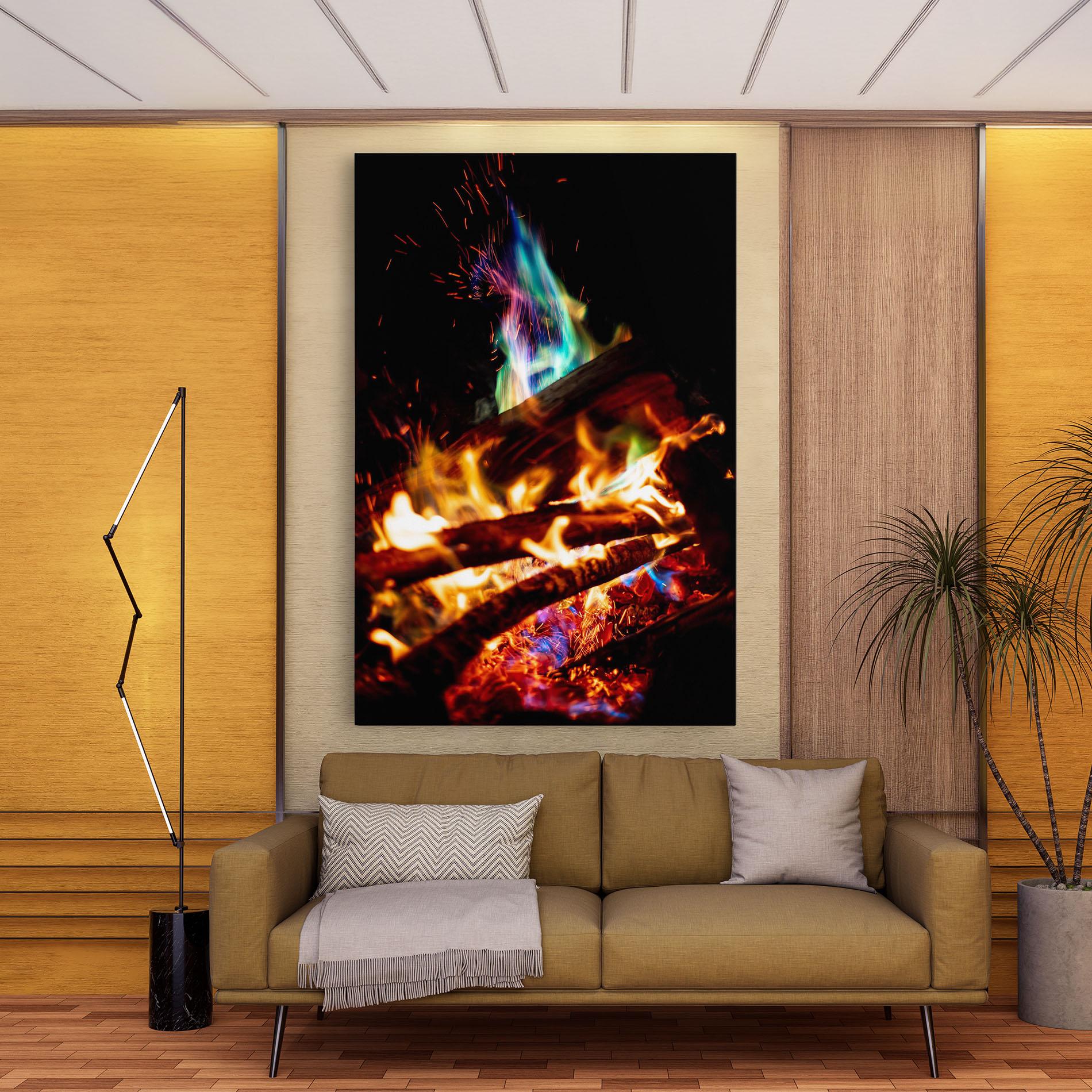 Tablou Canvas Blue Green Fire mockup 9