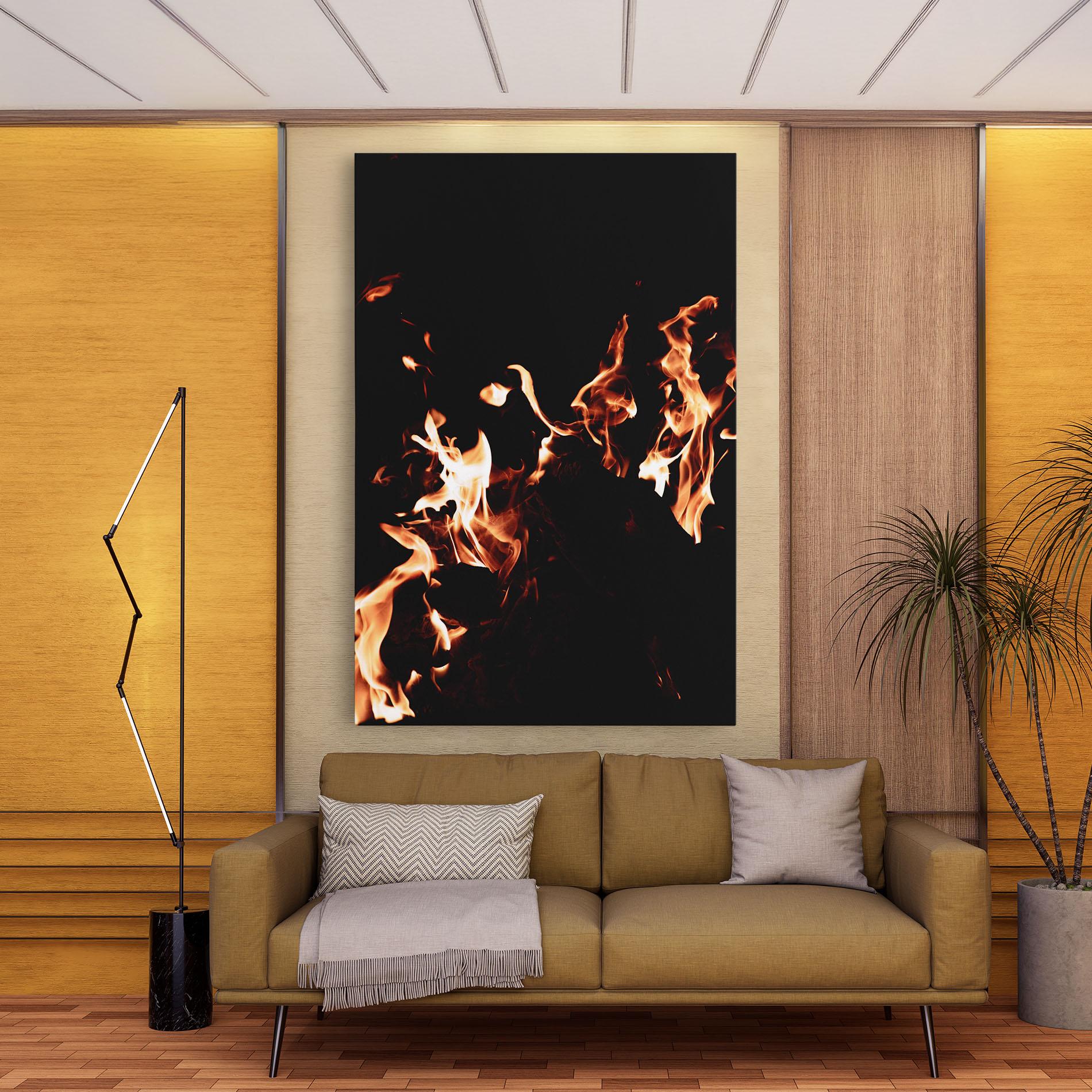 Tablou Canvas Red Grey Fire mockup 9