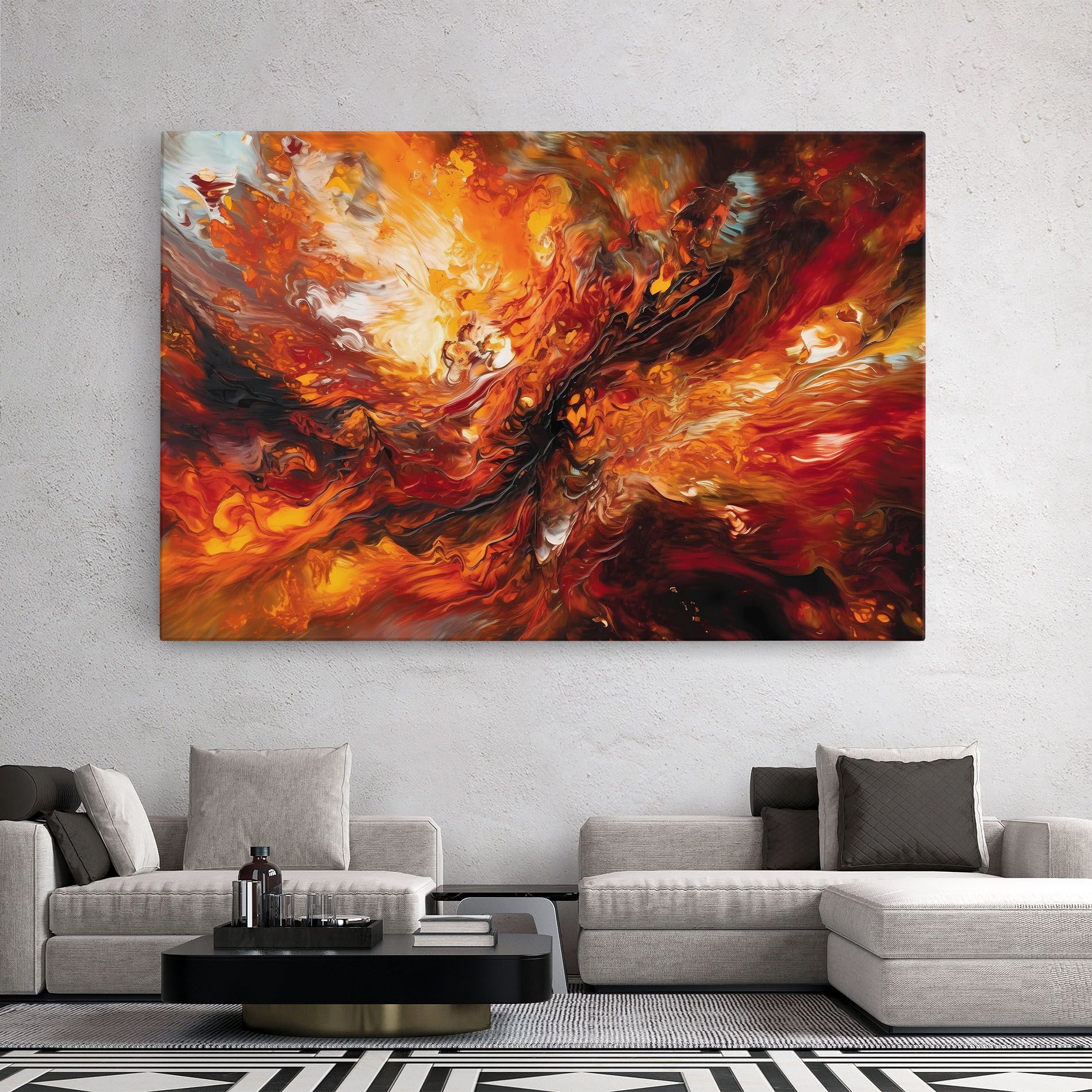 Fiery Red Orange Art mockup 2
