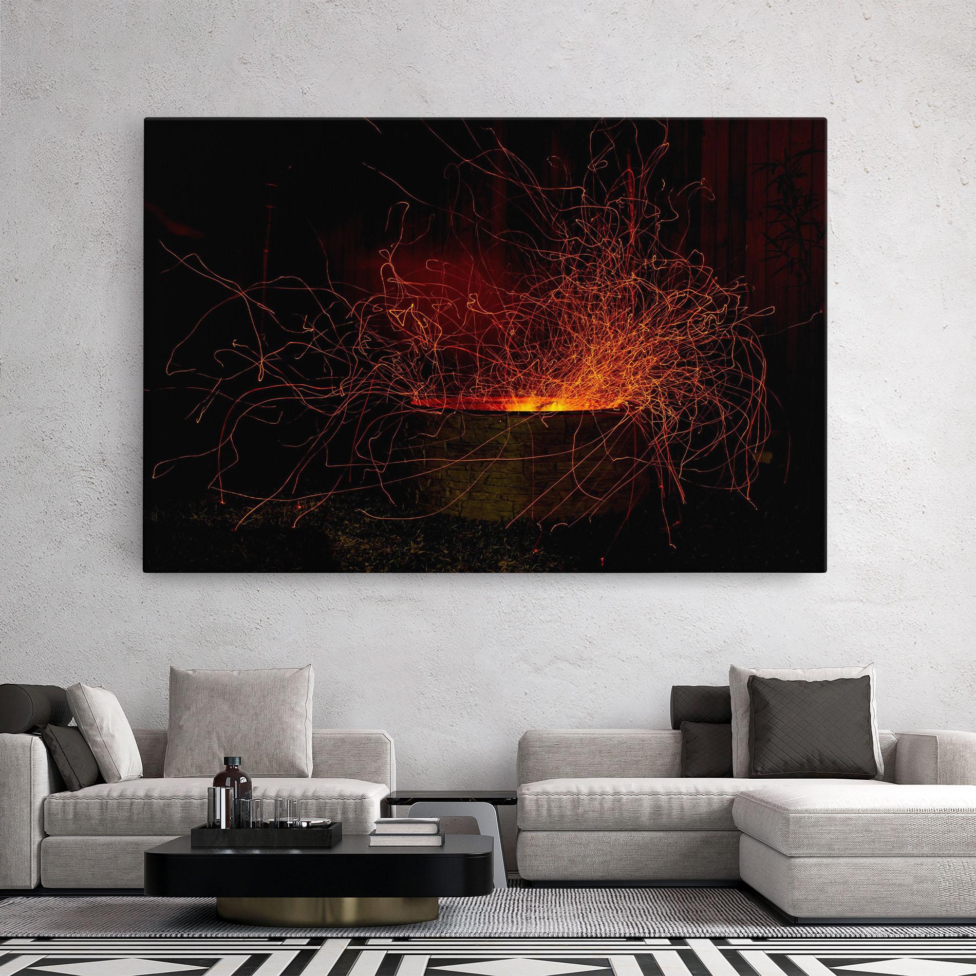 Tablou Canvas Fire Drawing Effect mockup 2