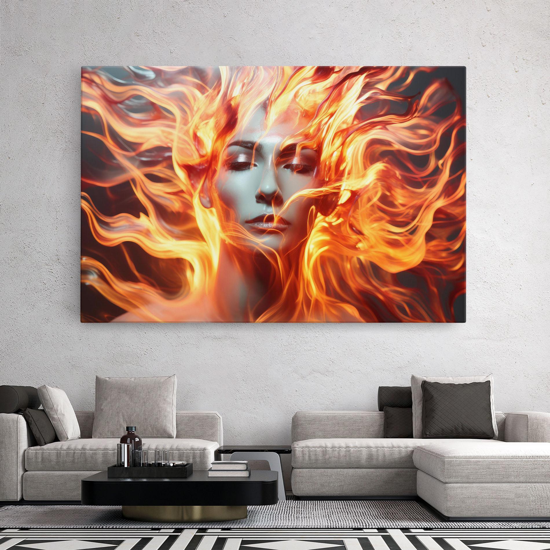 Tablou Canvas Fire Hair mockup 2