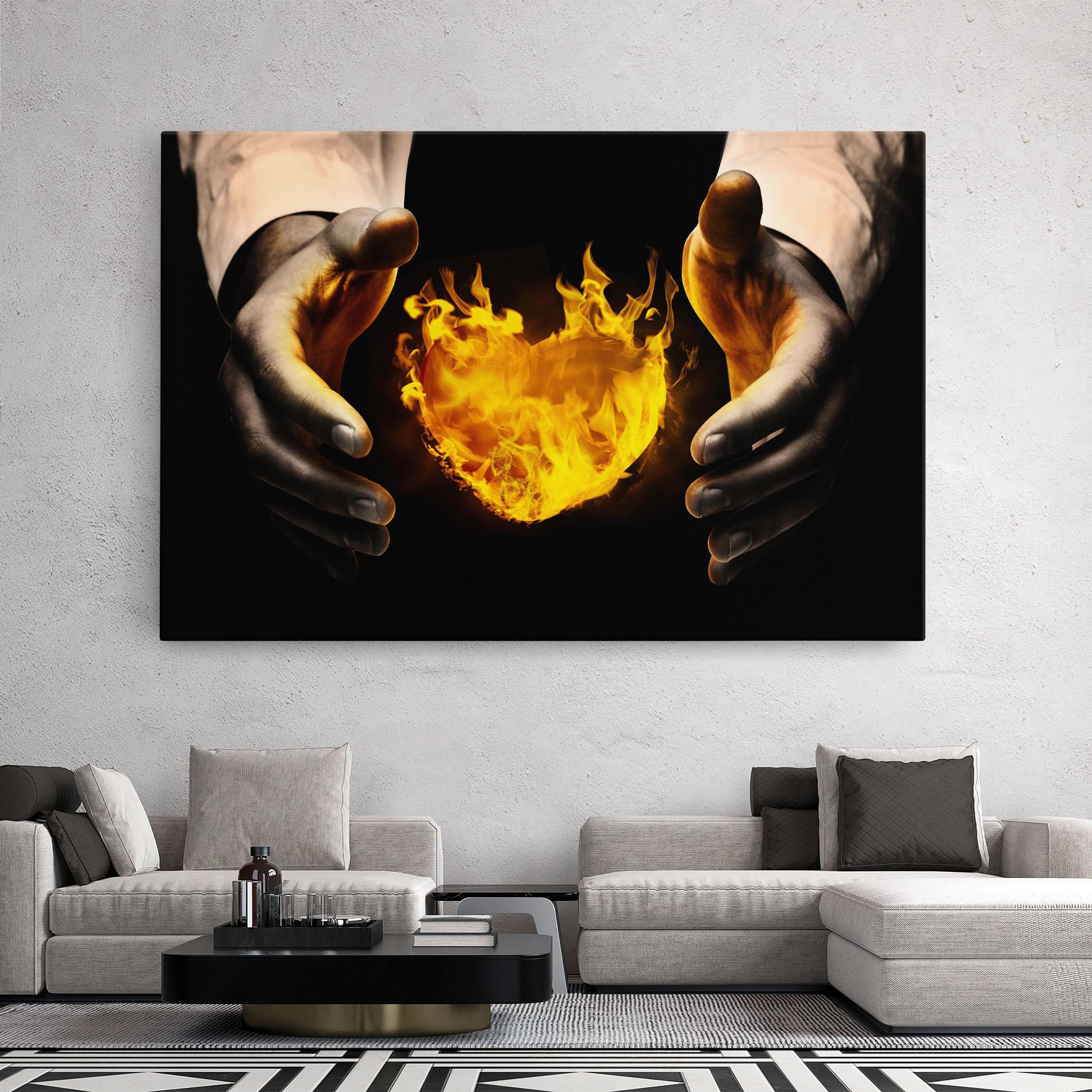 Tablou Canvas Fire Heart mockup 2