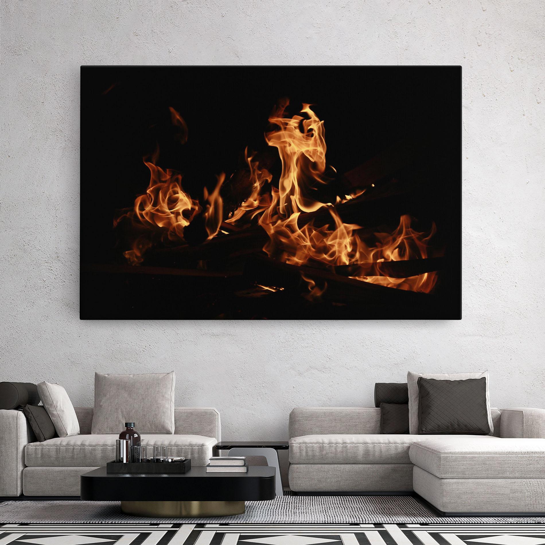Tablou Canvas Fire On Black mockup 2