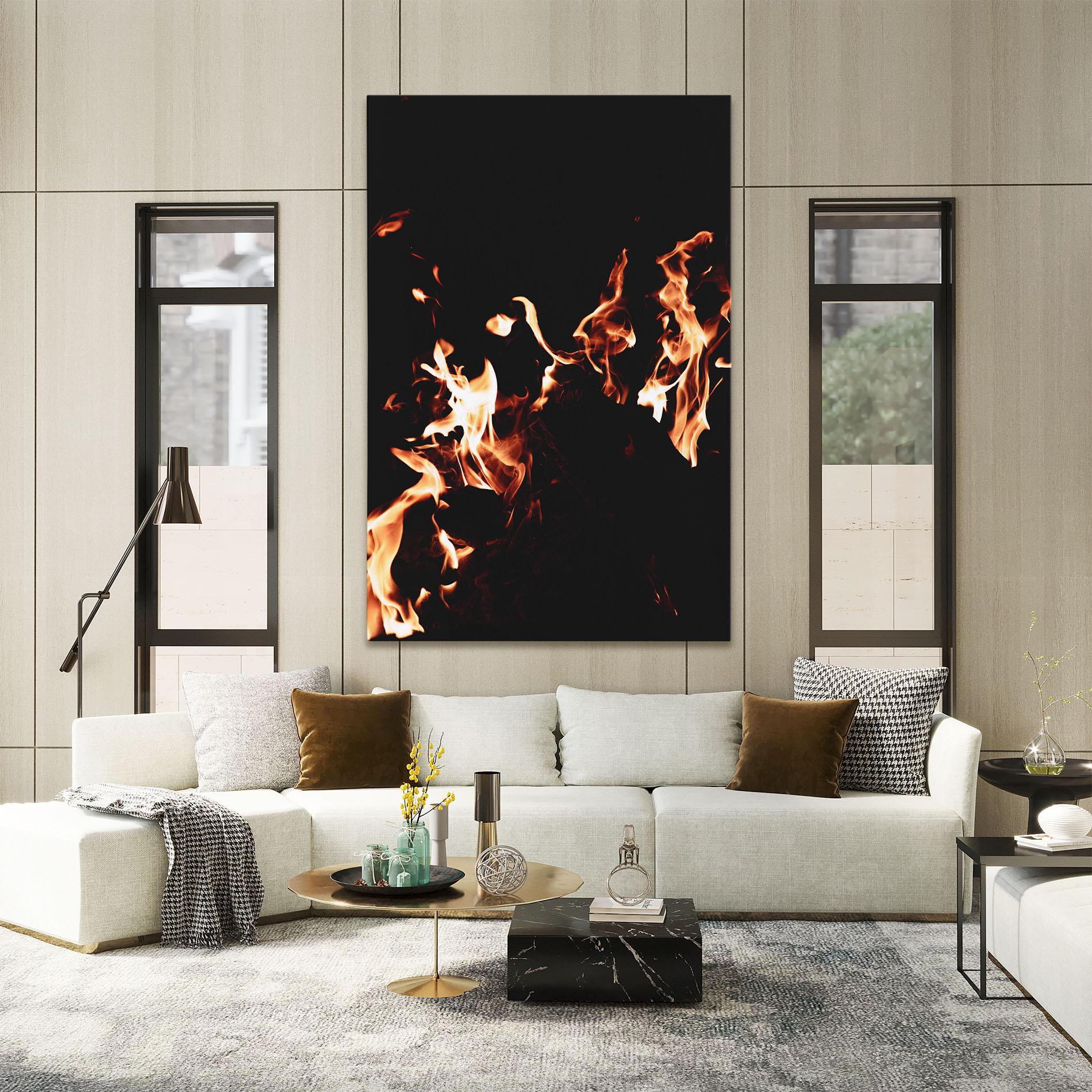 Tablou Canvas Red Grey Fire mockup 2