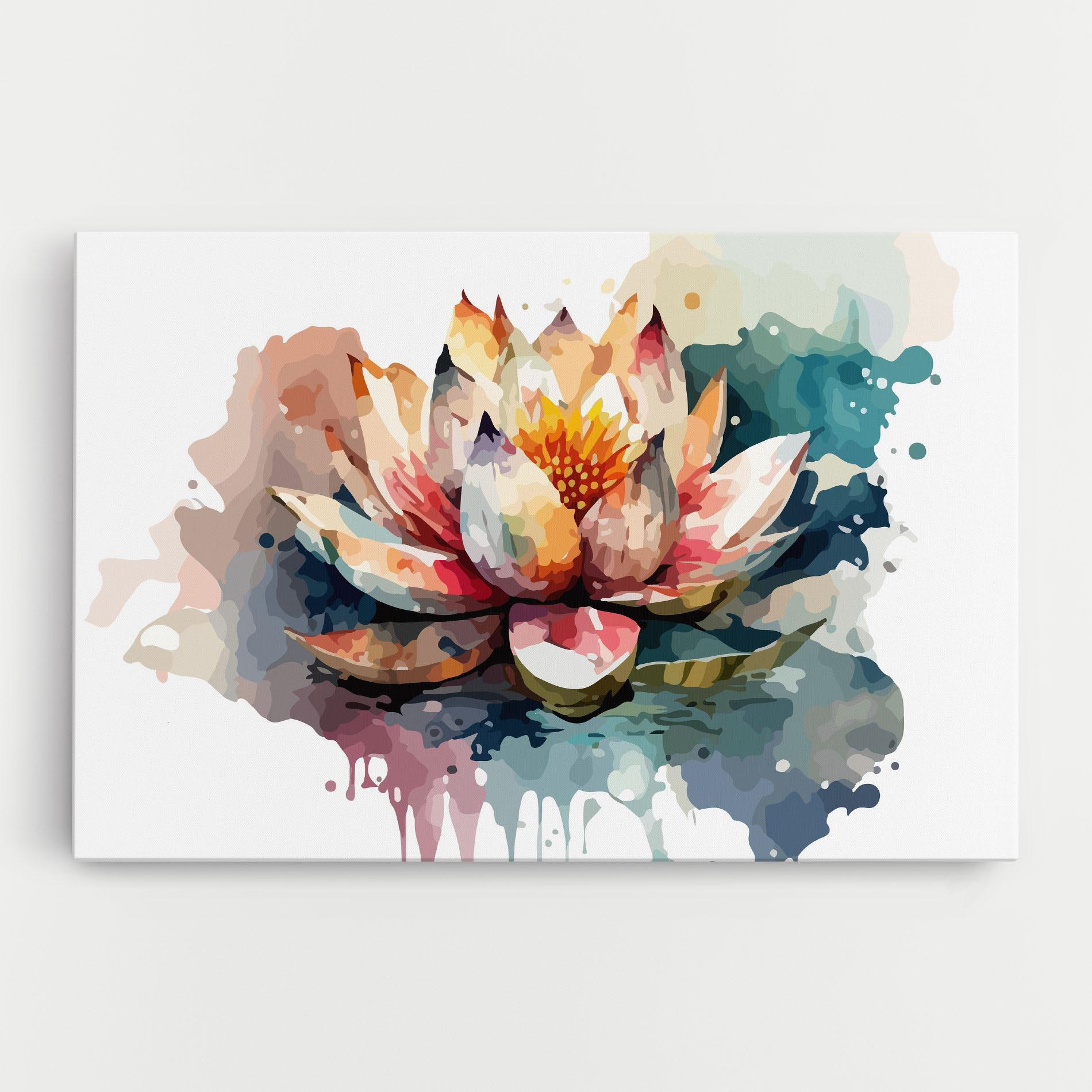 Tablou Canvas Colorful Lotus Art mockup 0