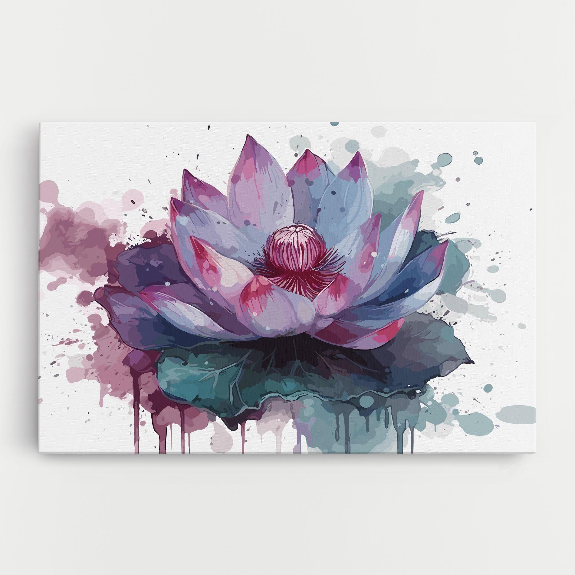 Tablou Canvas Green Purple Lotus mockup 0