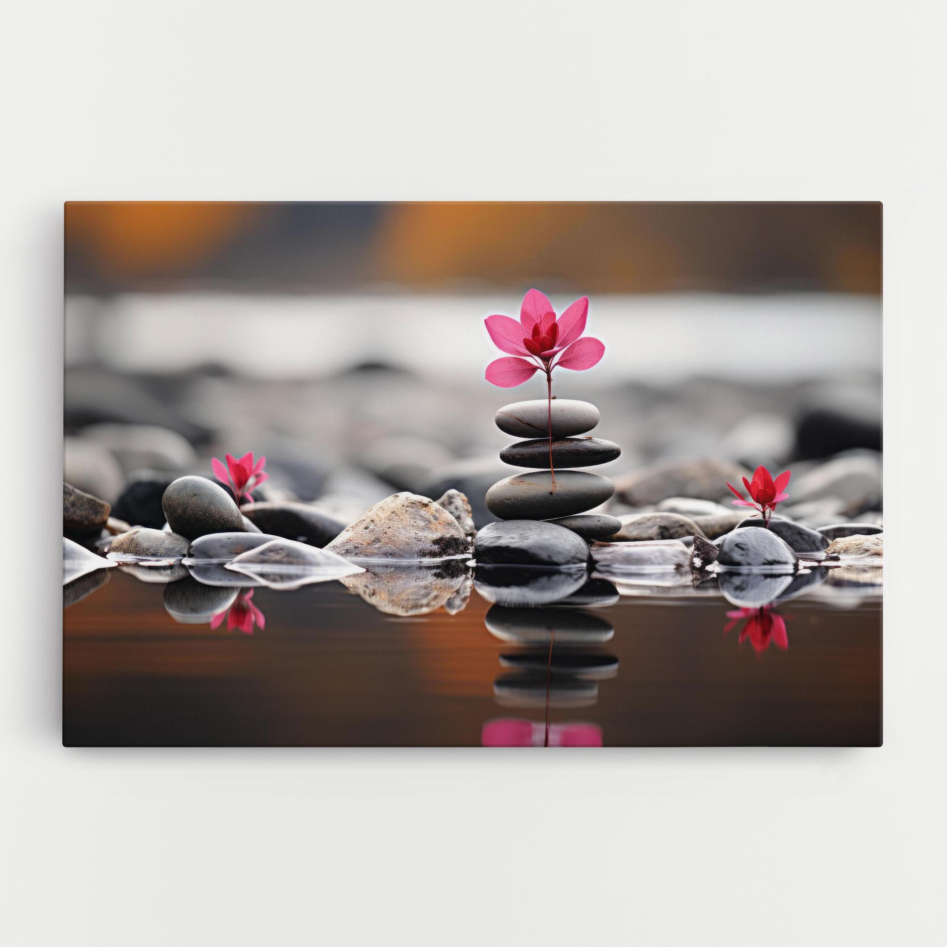 Tablou Canvas Grey Rocks Flower mockup 0