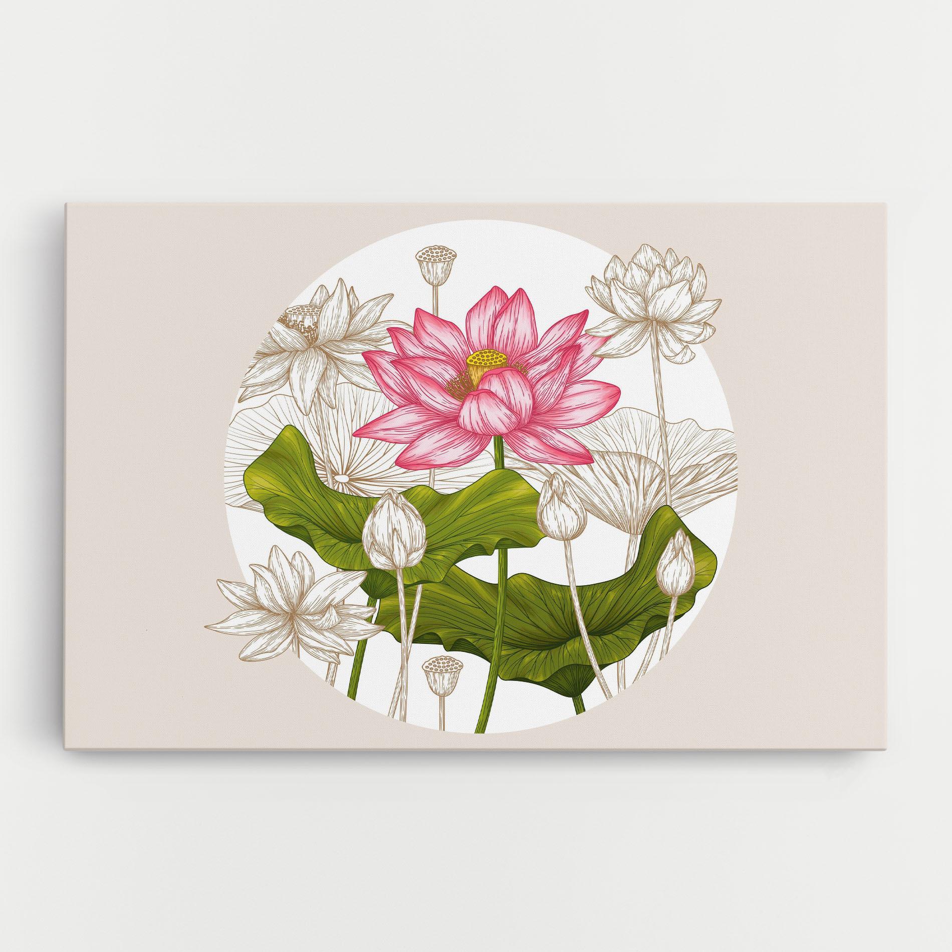 Tablou Canvas Pretty Lotus Art mockup 0