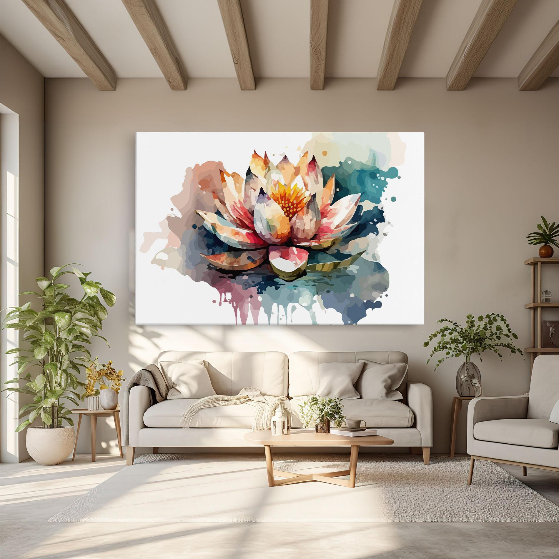 Tablou Canvas Colorful Lotus Art mockup 6