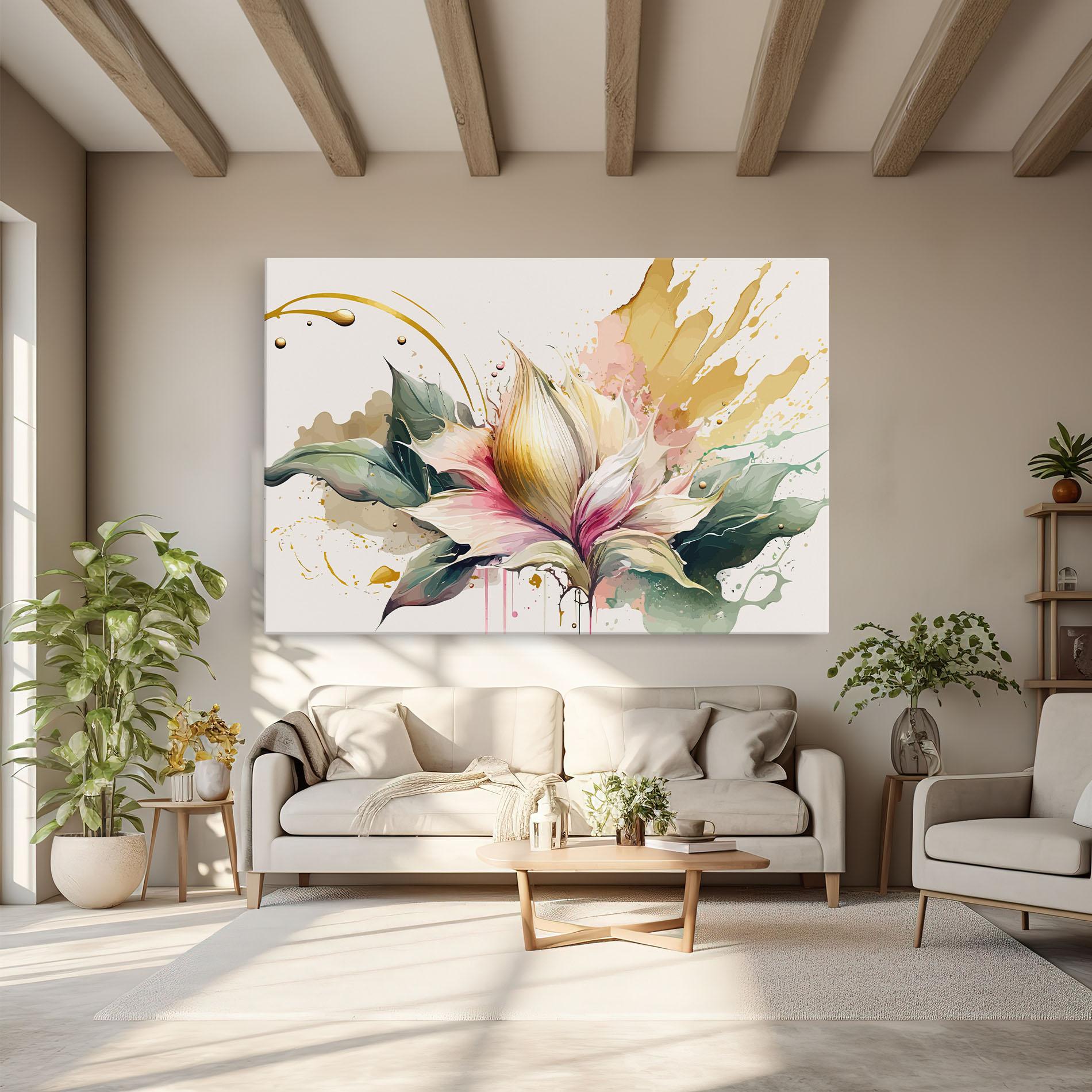 Tablou Canvas Cream Pink Nature mockup 6