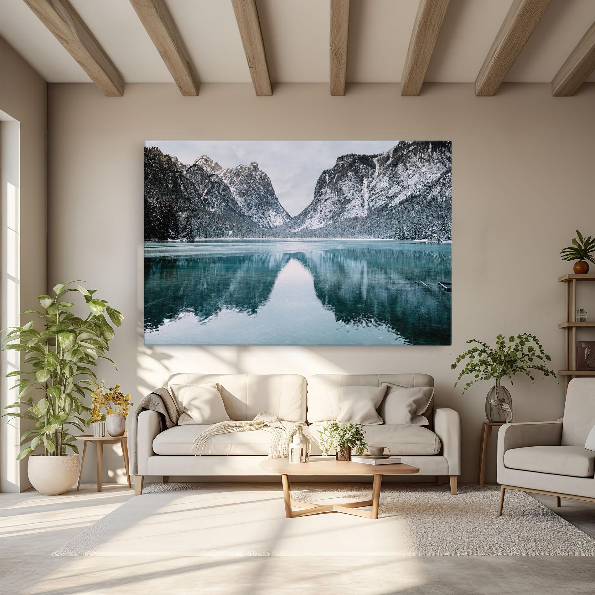 Tablou Canvas Lake Reflection Mountain mockup 6