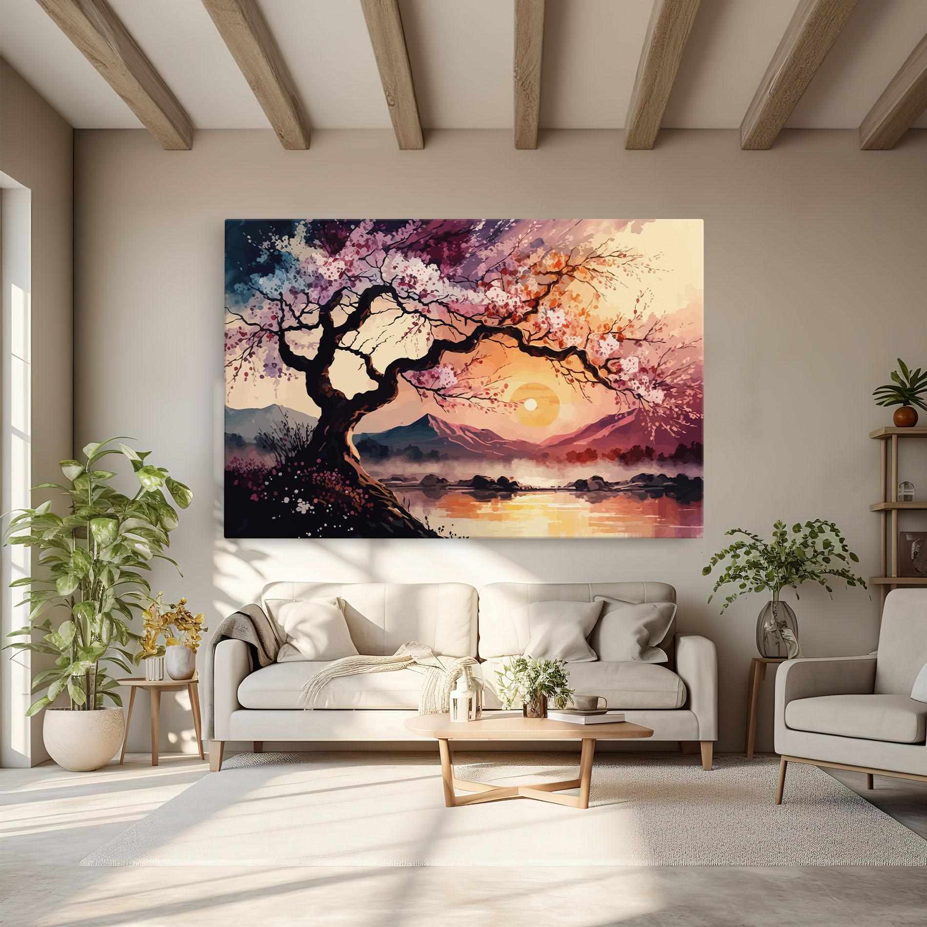 Tablou Canvas Pink Tree Nature mockup 6