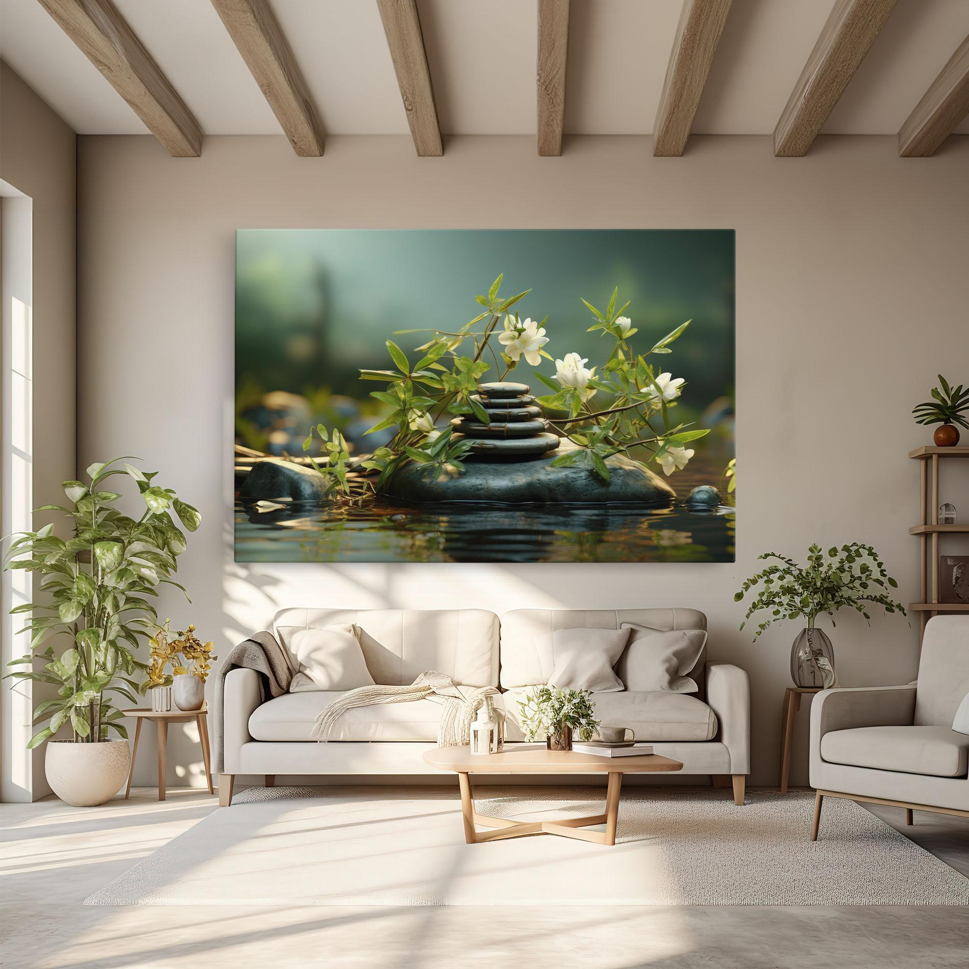 Tablou Canvas Rock Garden Pond mockup 6