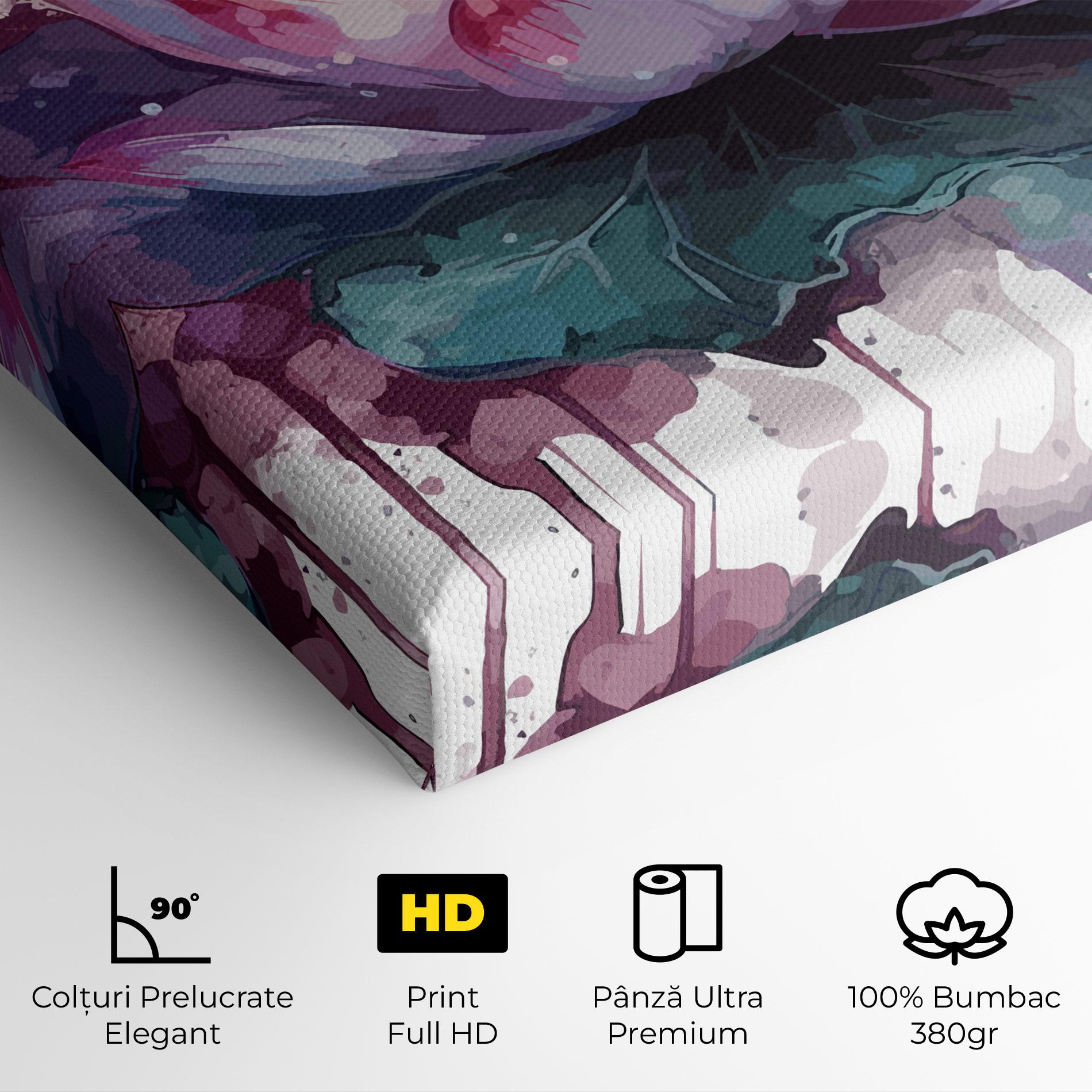 Tablou Canvas Green Purple Lotus mockup 4