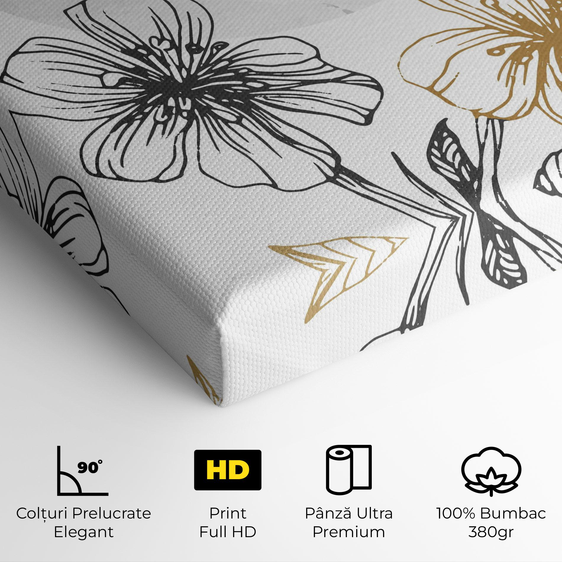 Tablou Canvas Grey Moon Flowers mockup 4
