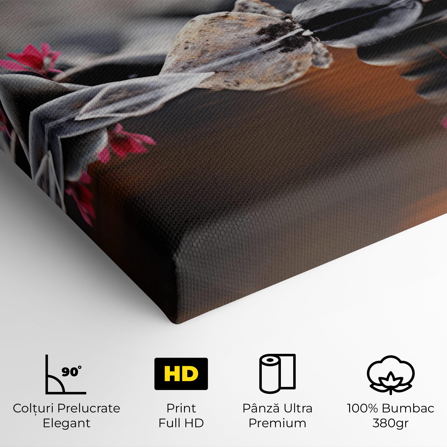 Tablou Canvas Grey Rocks Flower mockup 4