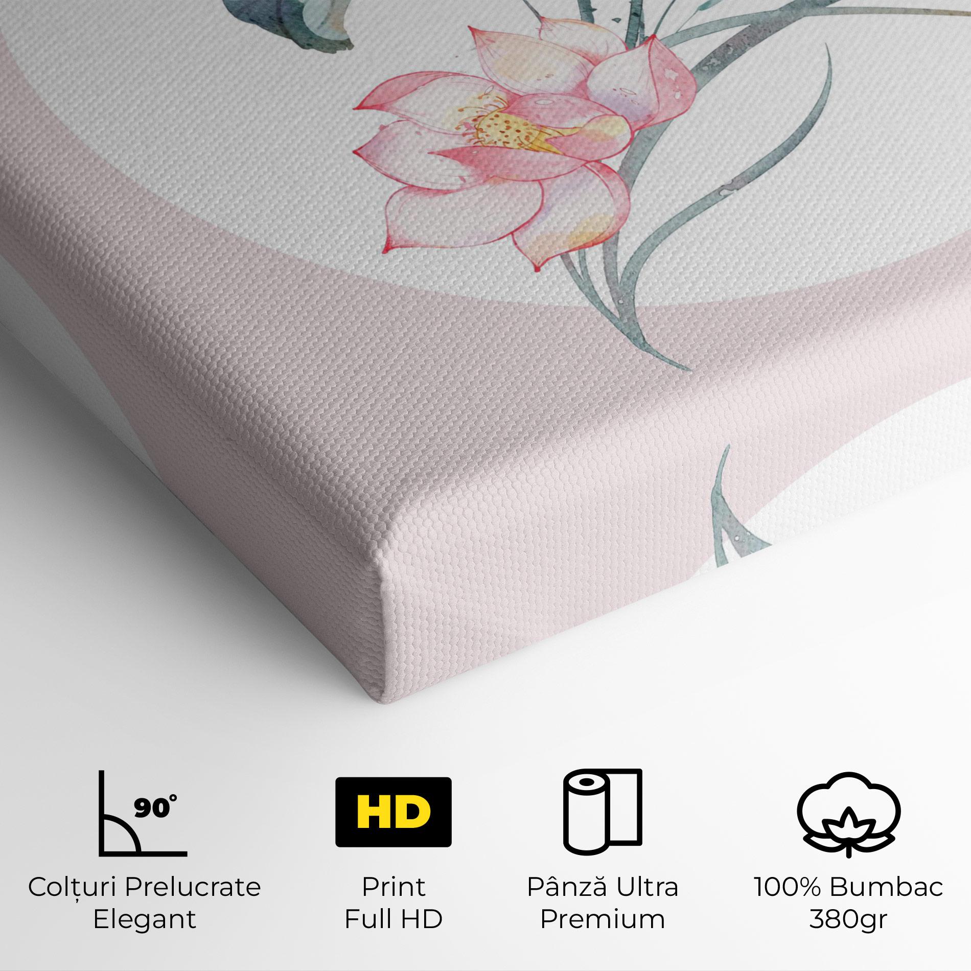 Tablou Canvas Pink Pastel Flower mockup 4