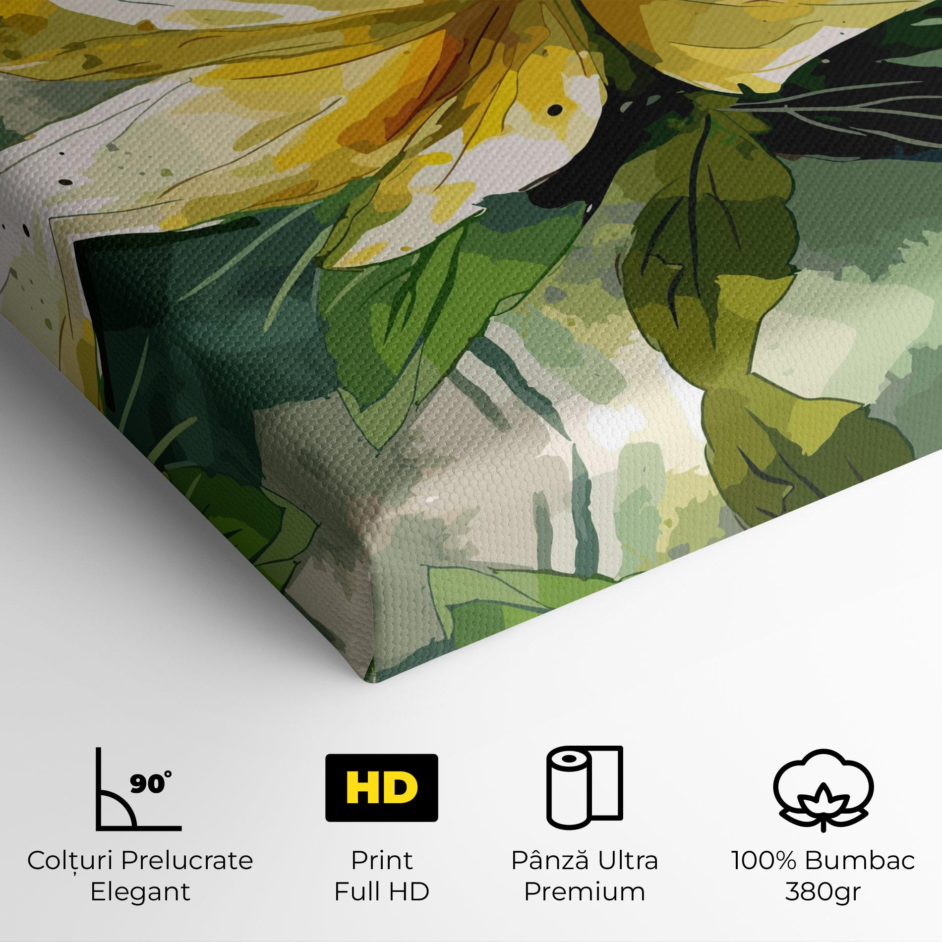 Tablou Canvas Yellow Flower Nature mockup 4