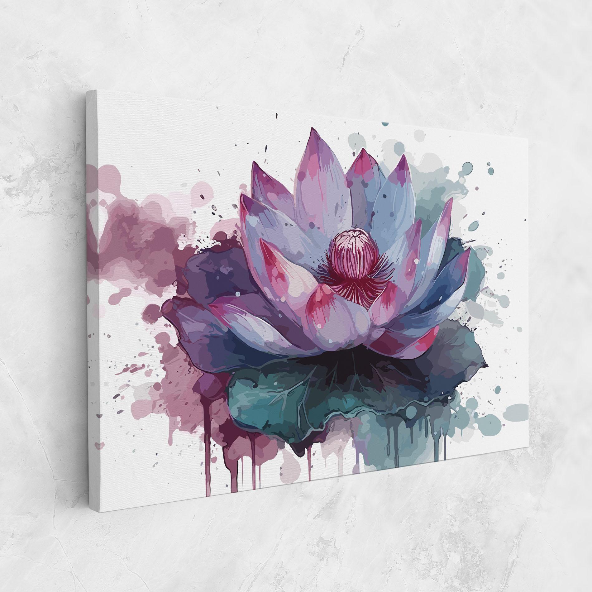 Tablou Canvas Green Purple Lotus mockup 1