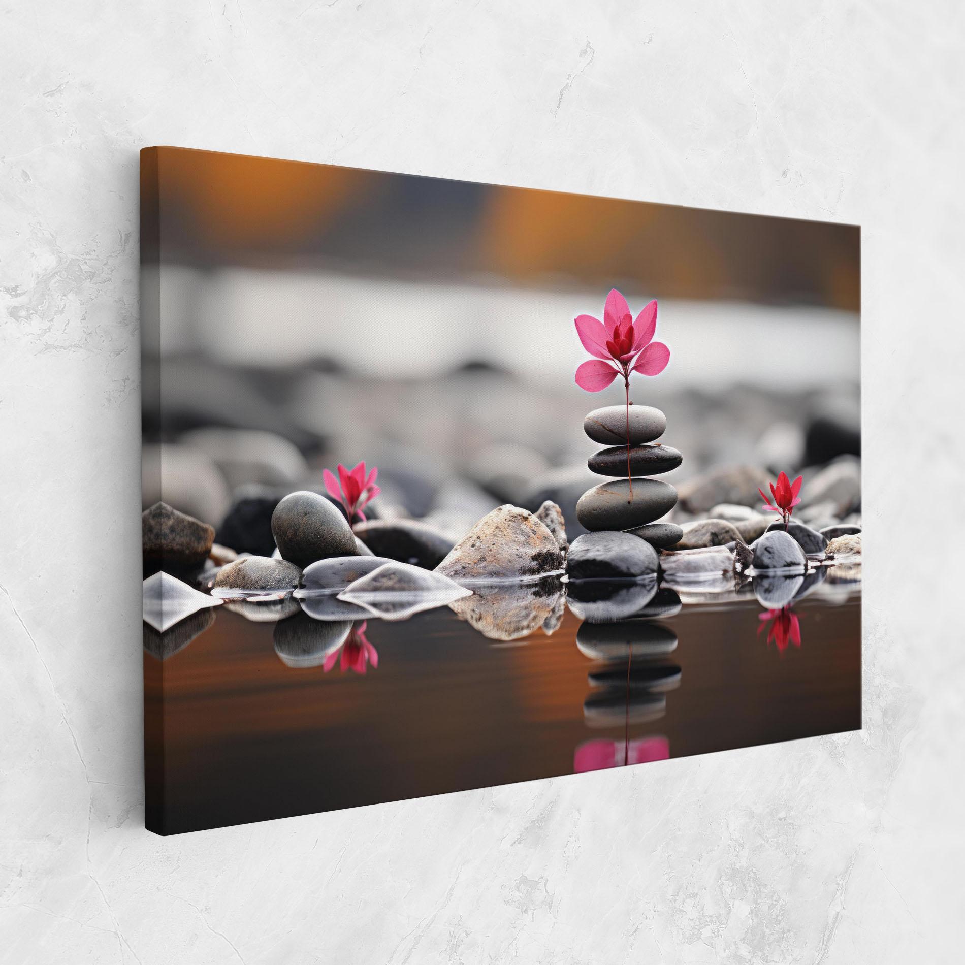 Tablou Canvas Grey Rocks Flower mockup 1