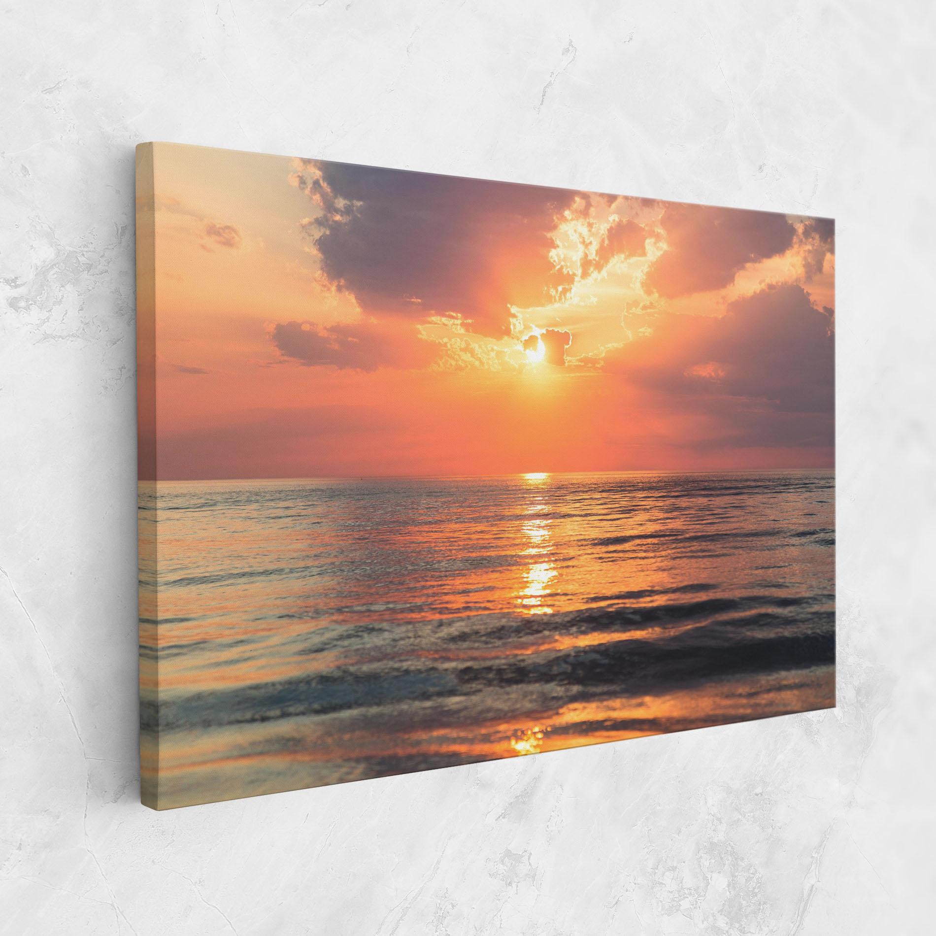Tablou Canvas Orange Sunrise Cloud mockup 1