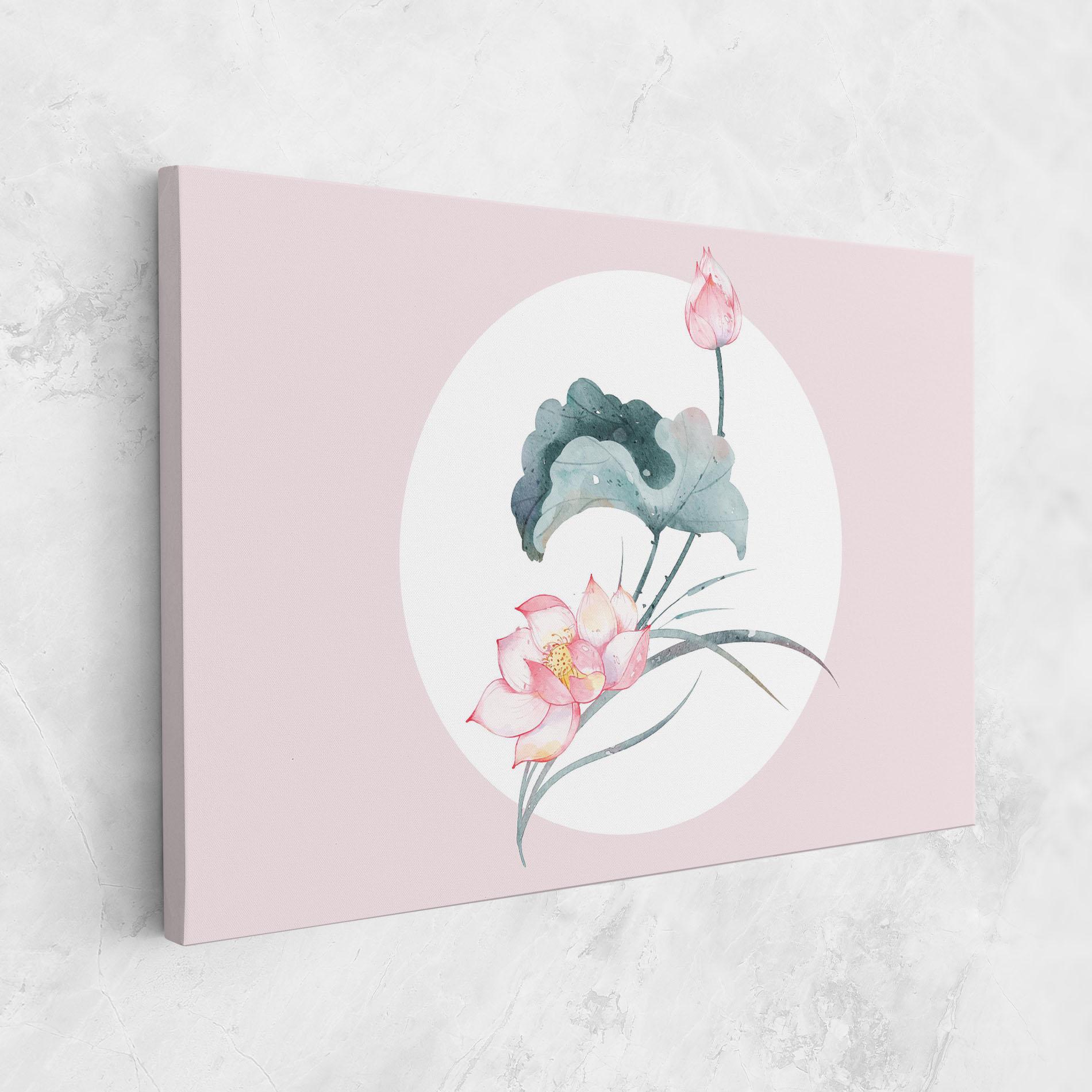 Tablou Canvas Pink Pastel Flower mockup 1