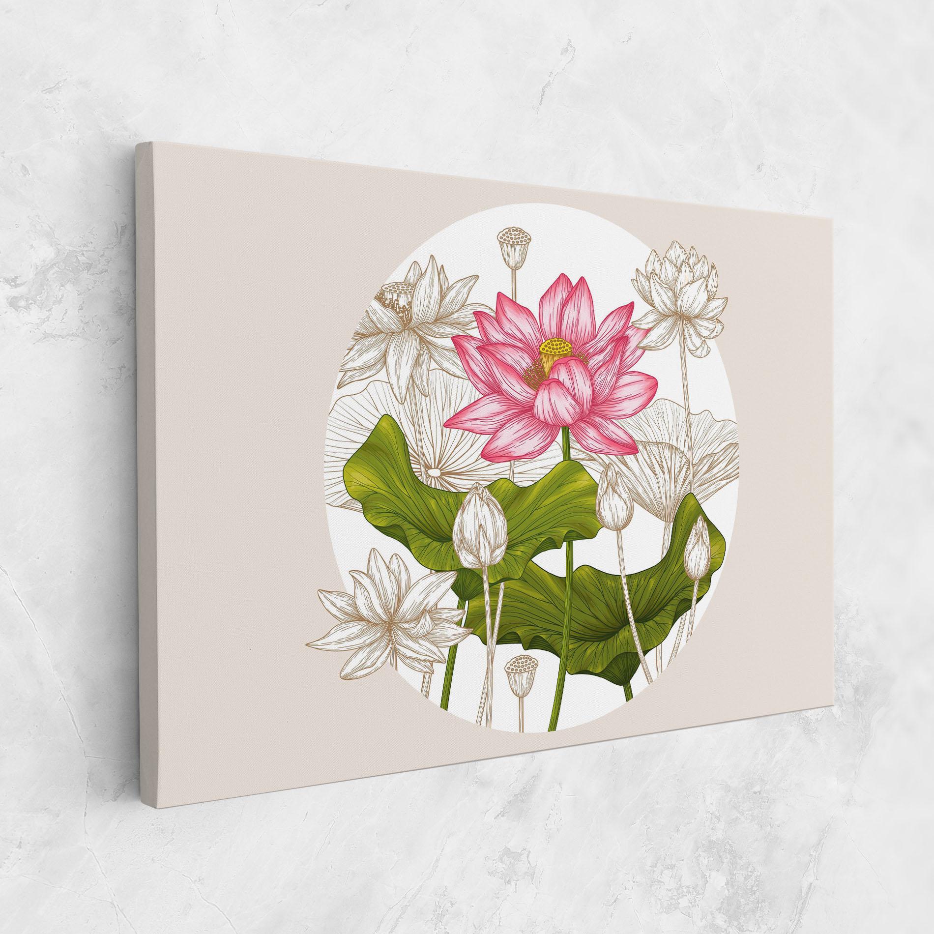 Tablou Canvas Pretty Lotus Art mockup 1