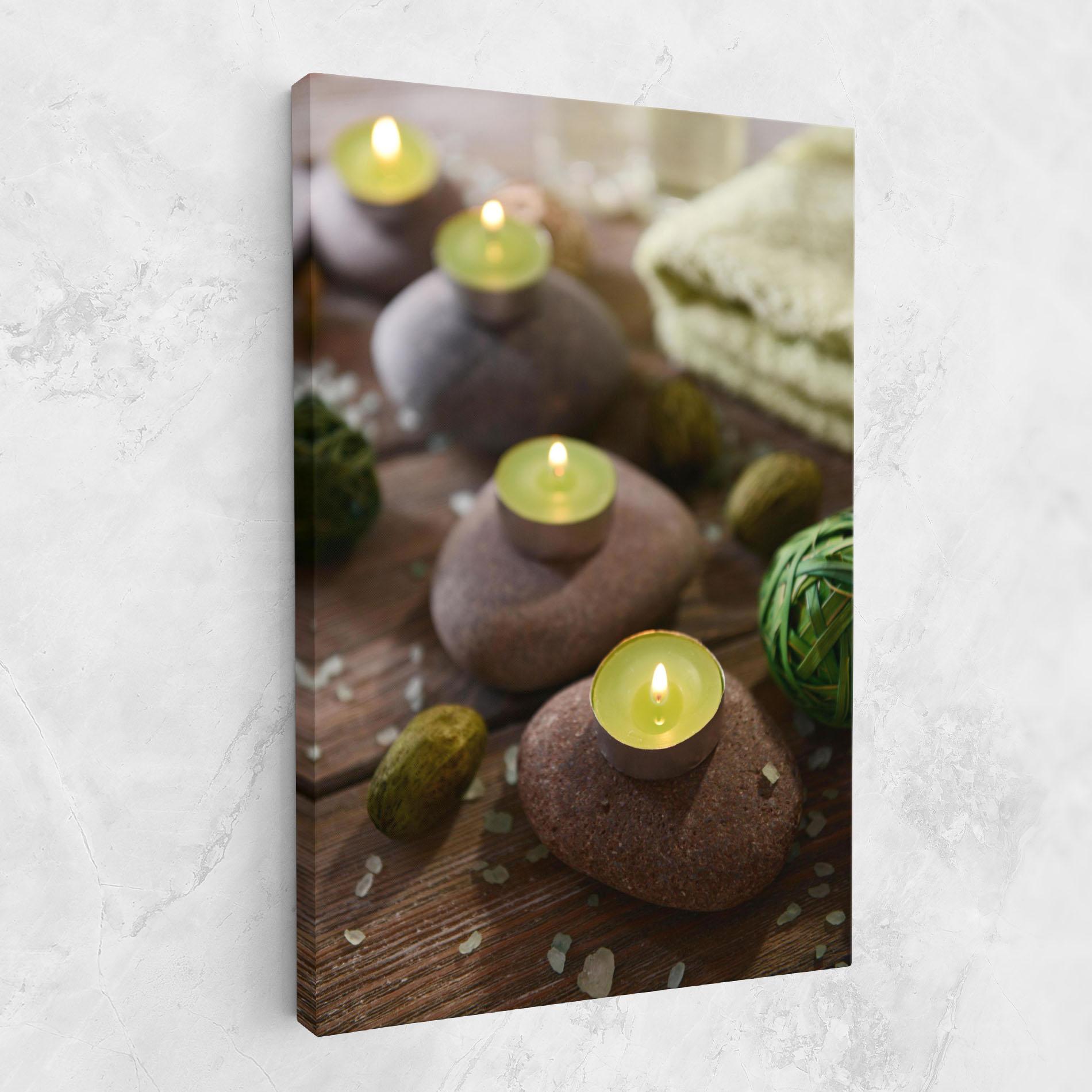 Tablou Canvas Green Candles Spa mockup 1