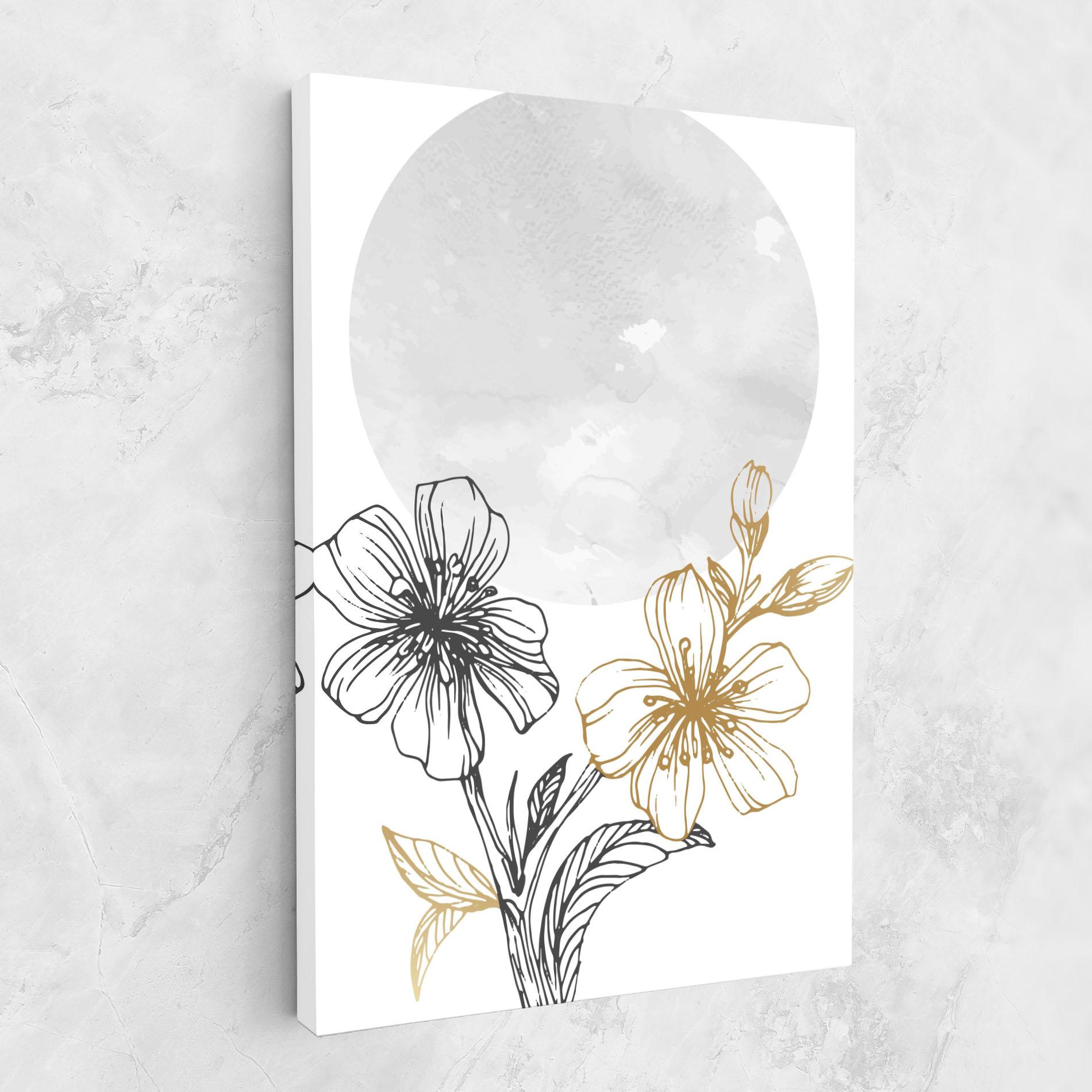 Tablou Canvas Grey Moon Flowers mockup 1