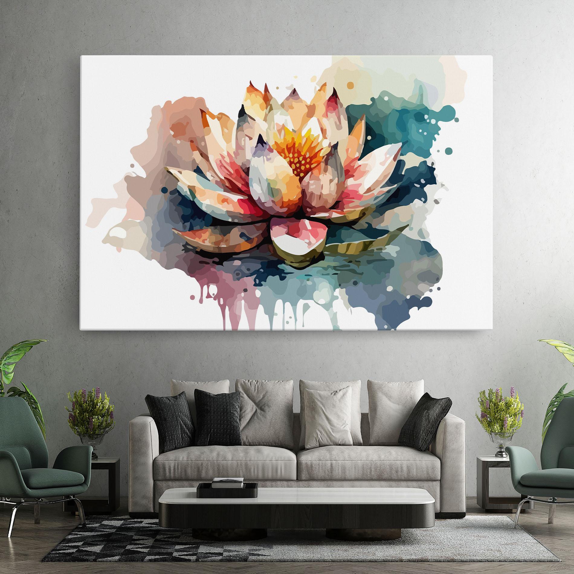 Tablou Canvas Colorful Lotus Art mockup 7