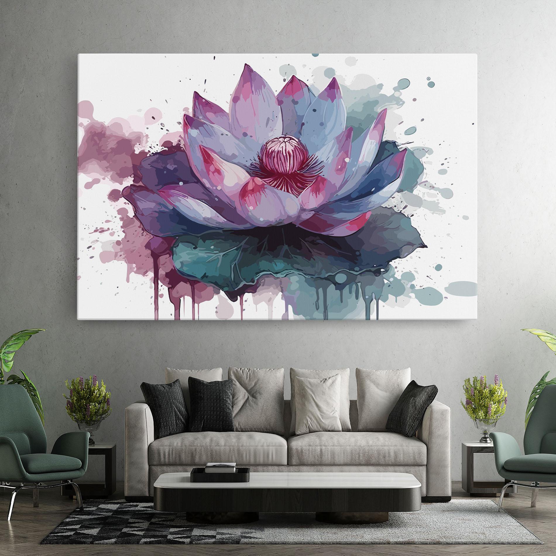 Tablou Canvas Green Purple Lotus mockup 7
