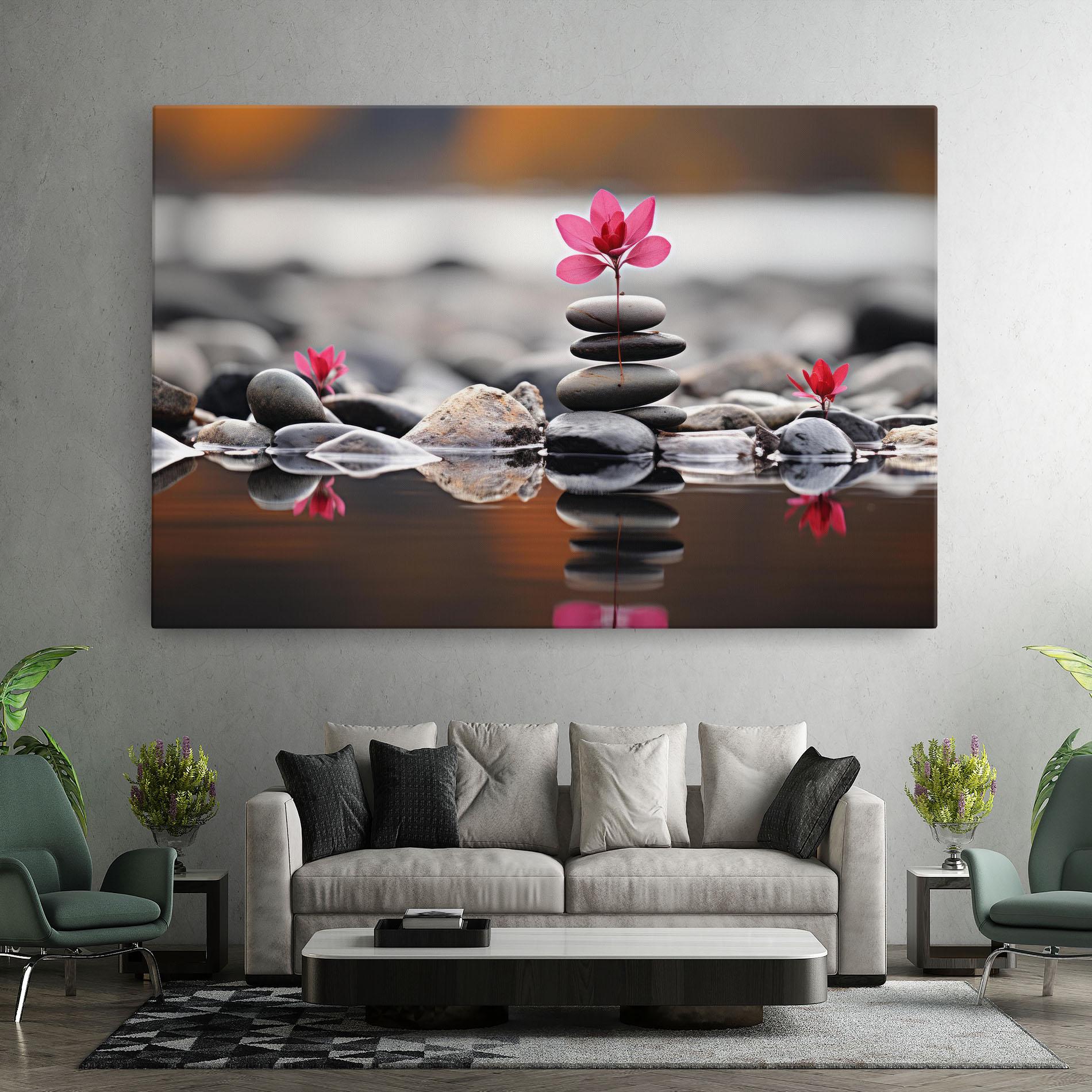 Tablou Canvas Grey Rocks Flower mockup 7