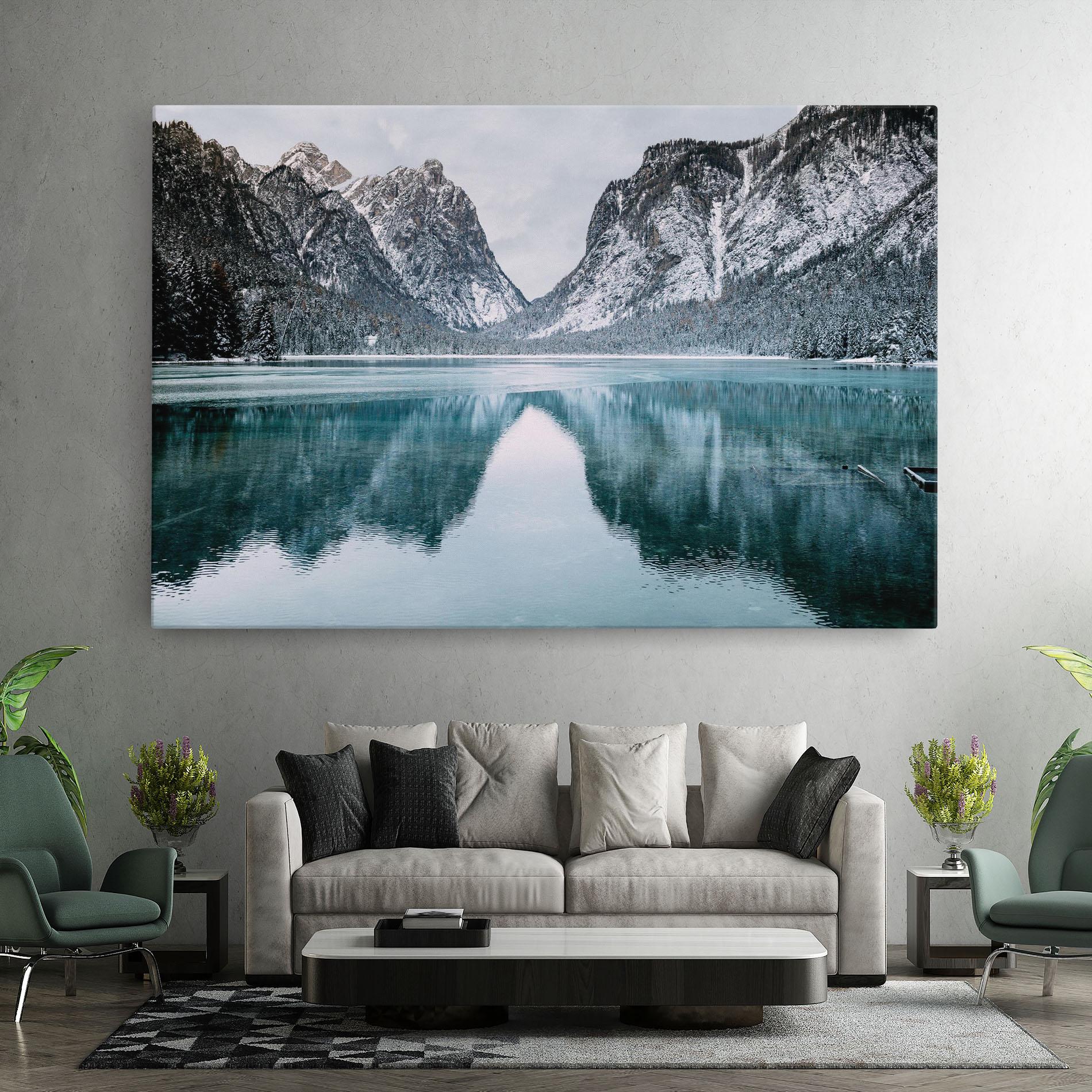 Tablou Canvas Lake Reflection Mountain mockup 7