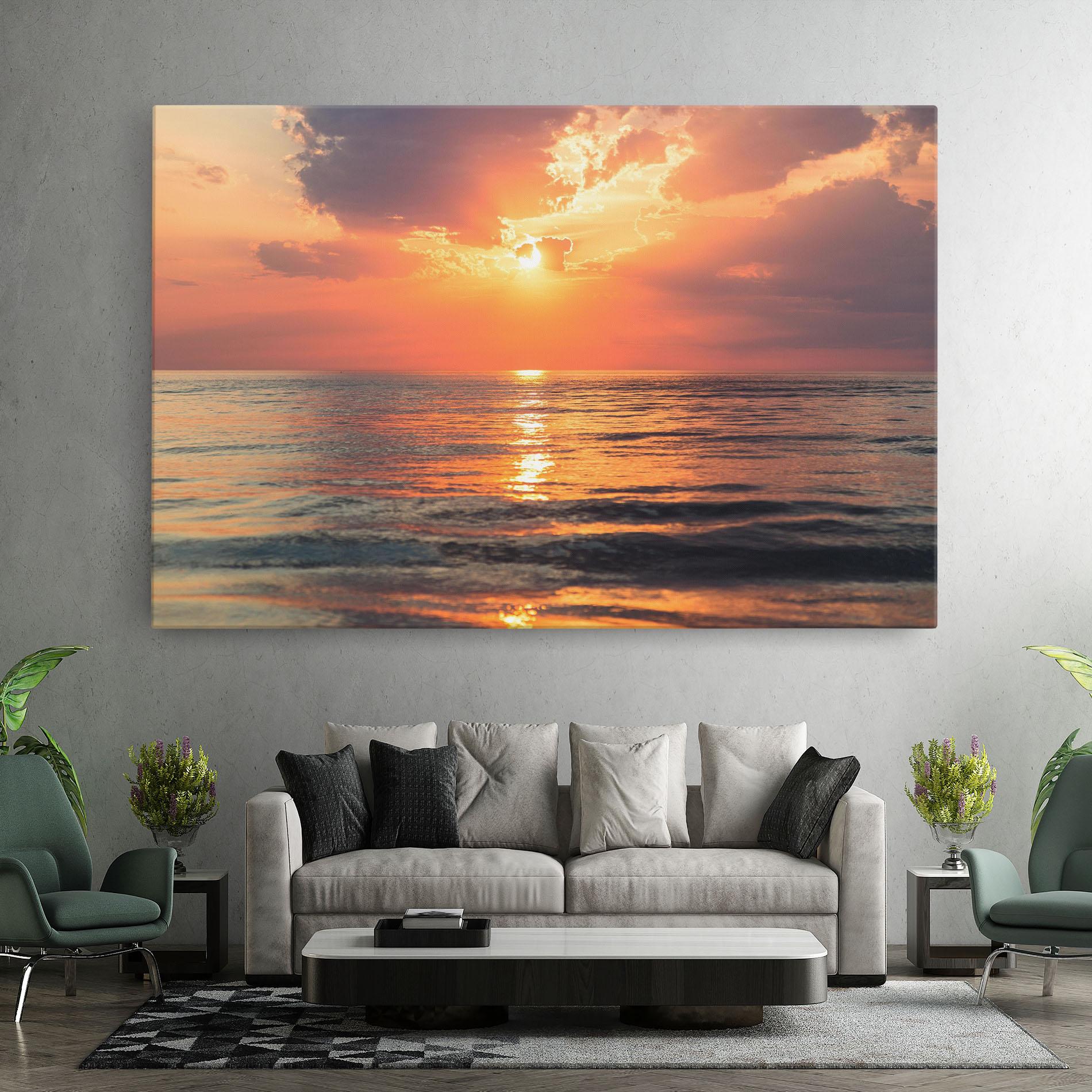 Tablou Canvas Orange Sunrise Cloud mockup 7