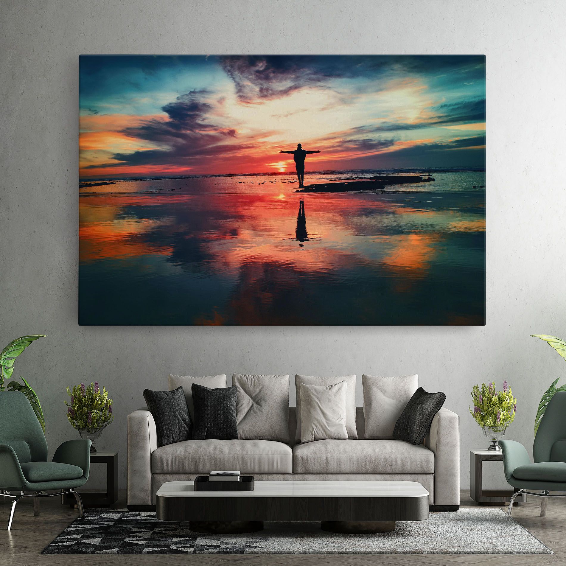 Pink Purple Sky  Man mockup 7