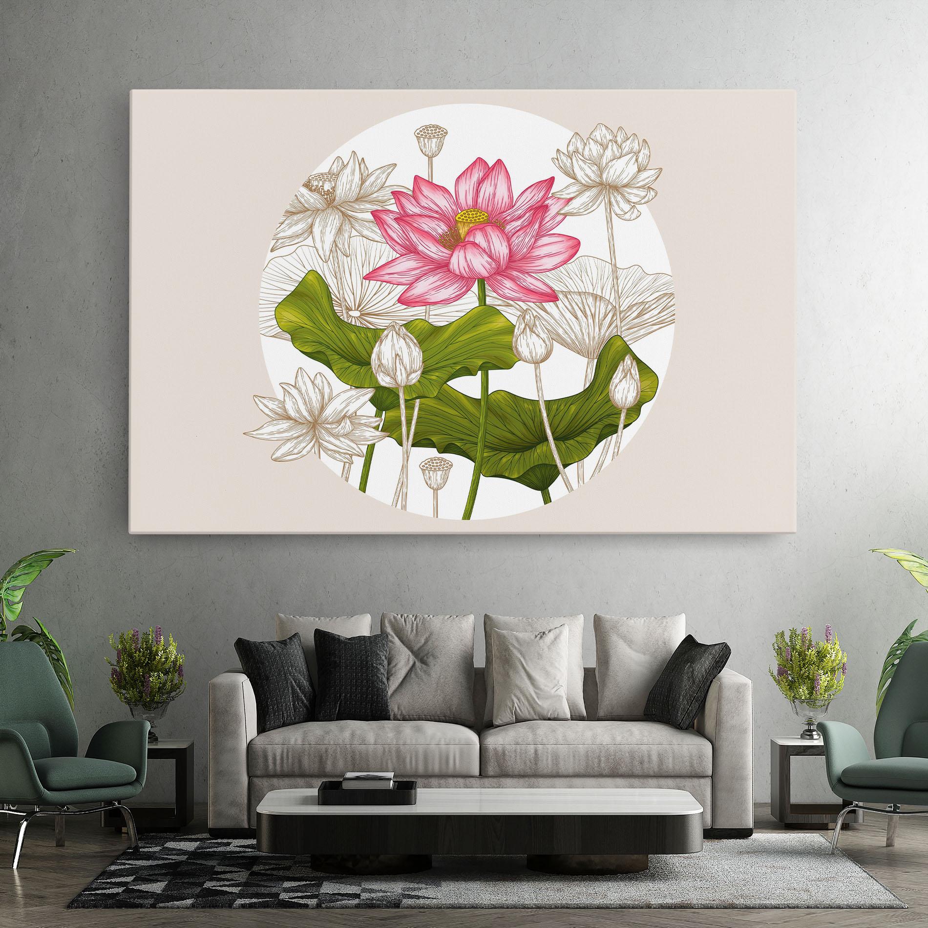 Tablou Canvas Pretty Lotus Art mockup 7