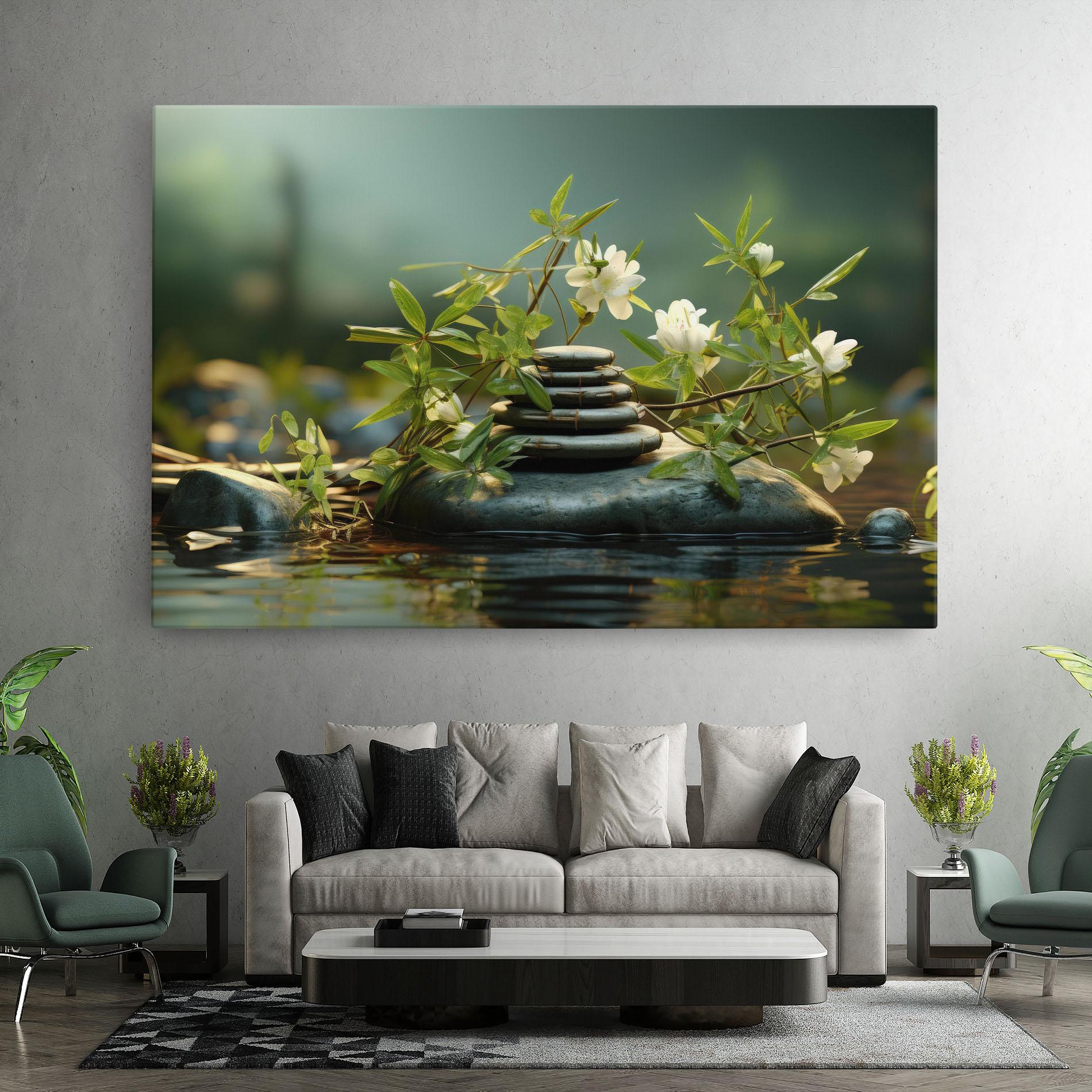 Tablou Canvas Rock Garden Pond mockup 7