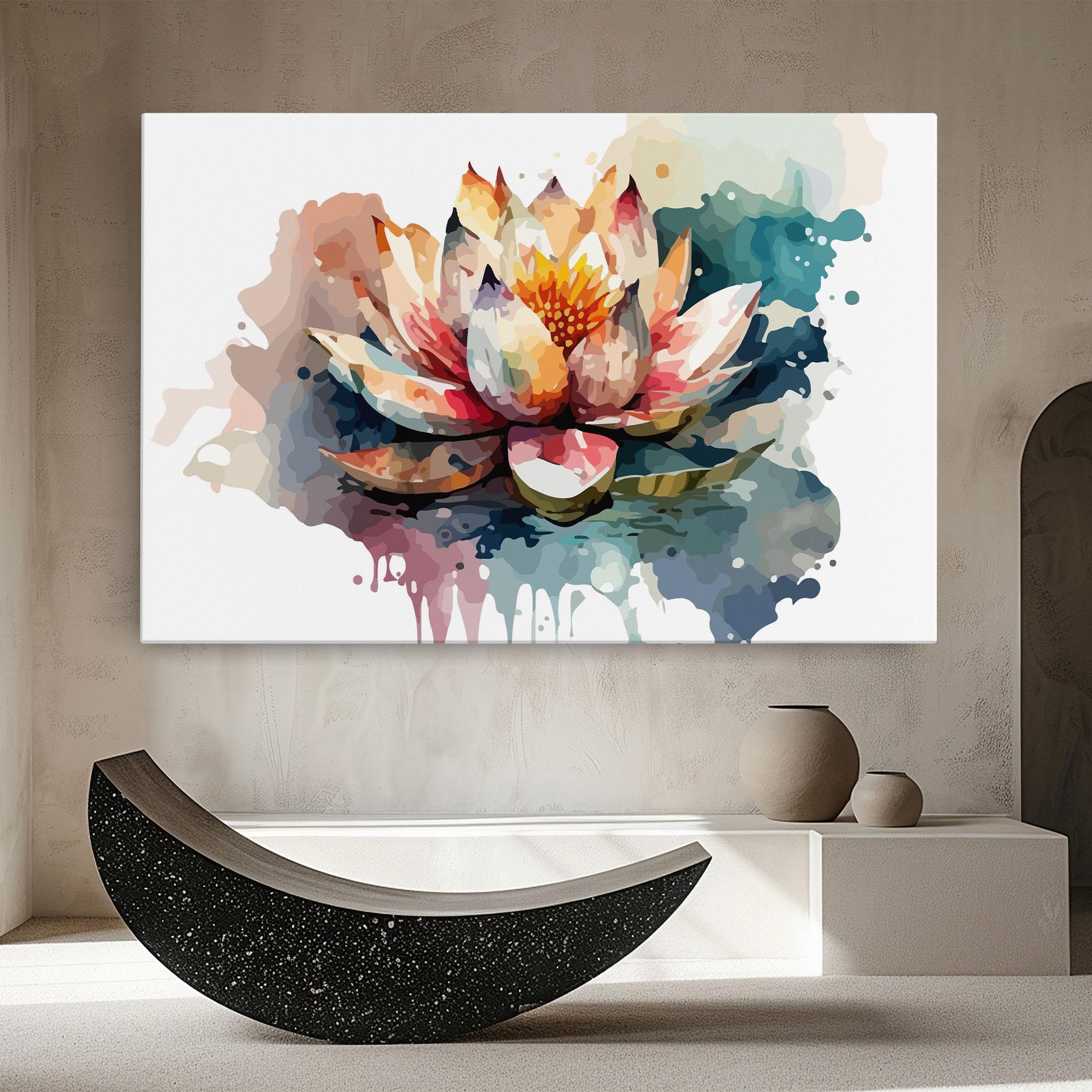 Tablou Canvas Colorful Lotus Art mockup 8