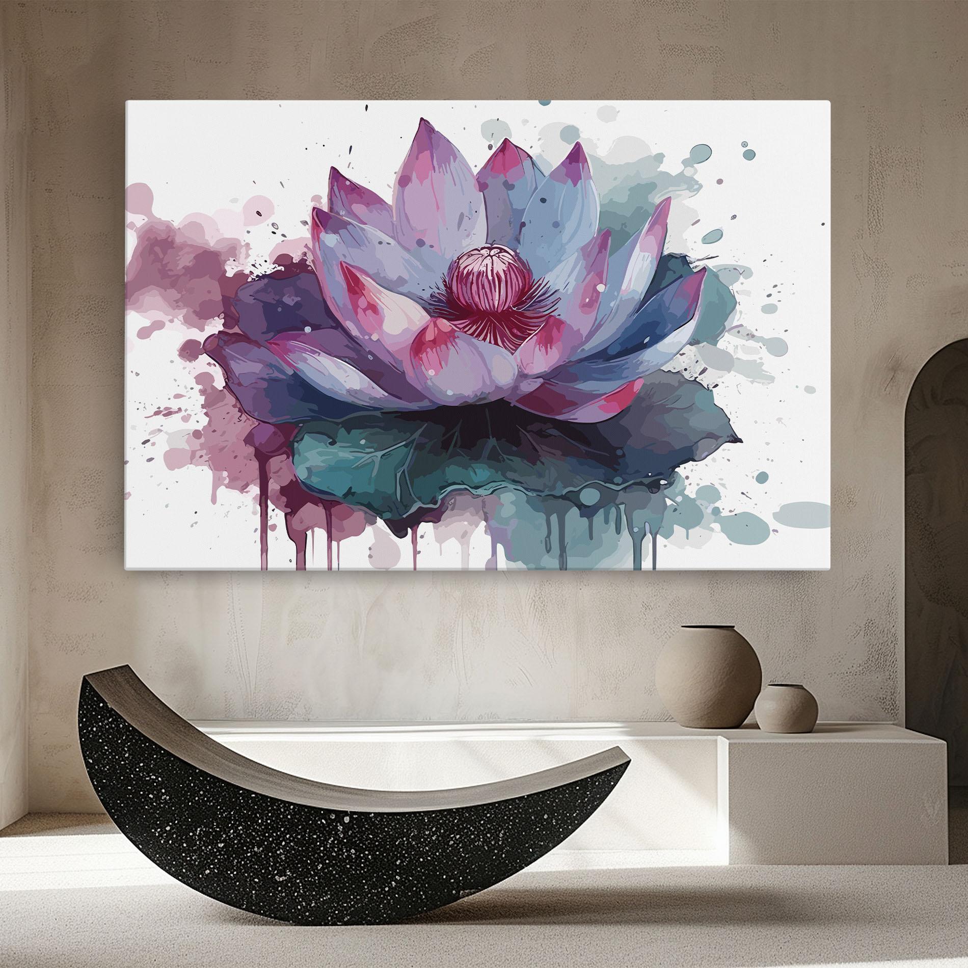 Tablou Canvas Green Purple Lotus mockup 8