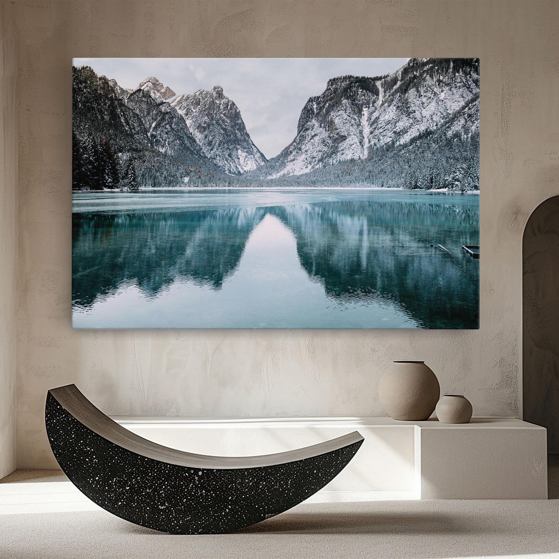 Tablou Canvas Lake Reflection Mountain mockup 8