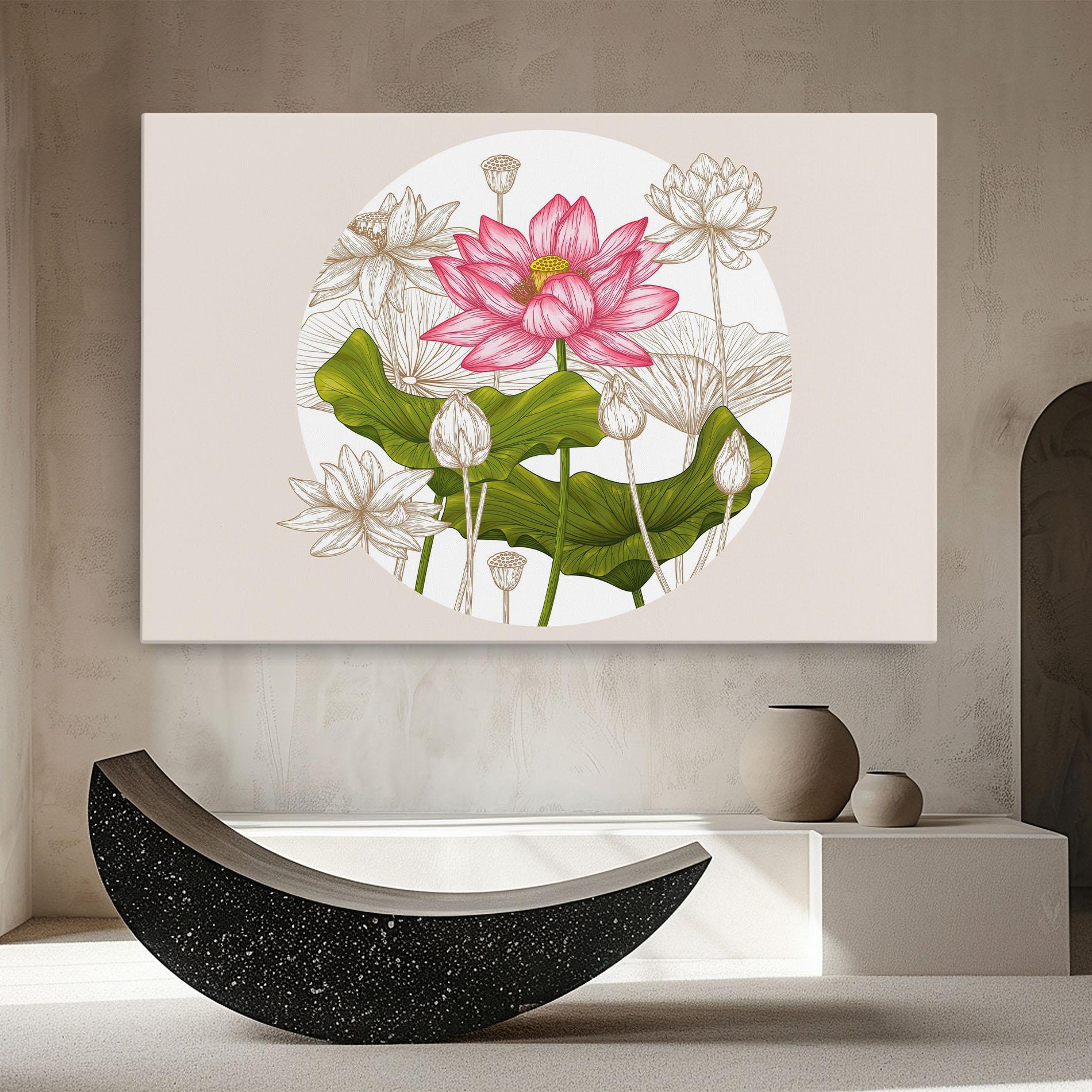 Tablou Canvas Pretty Lotus Art mockup 8