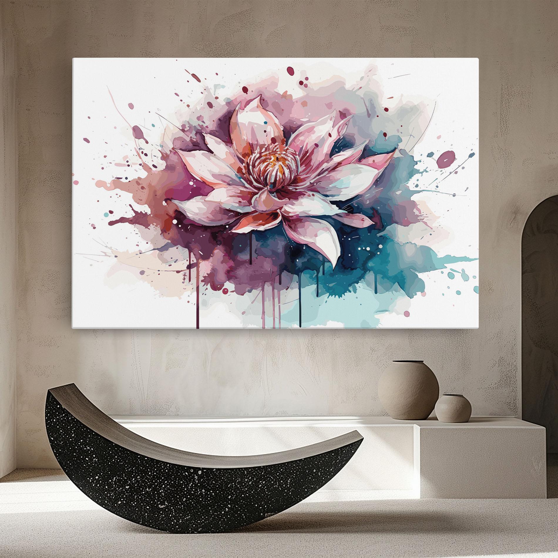 Tablou Canvas Pretty Pink Lotus Art mockup 8