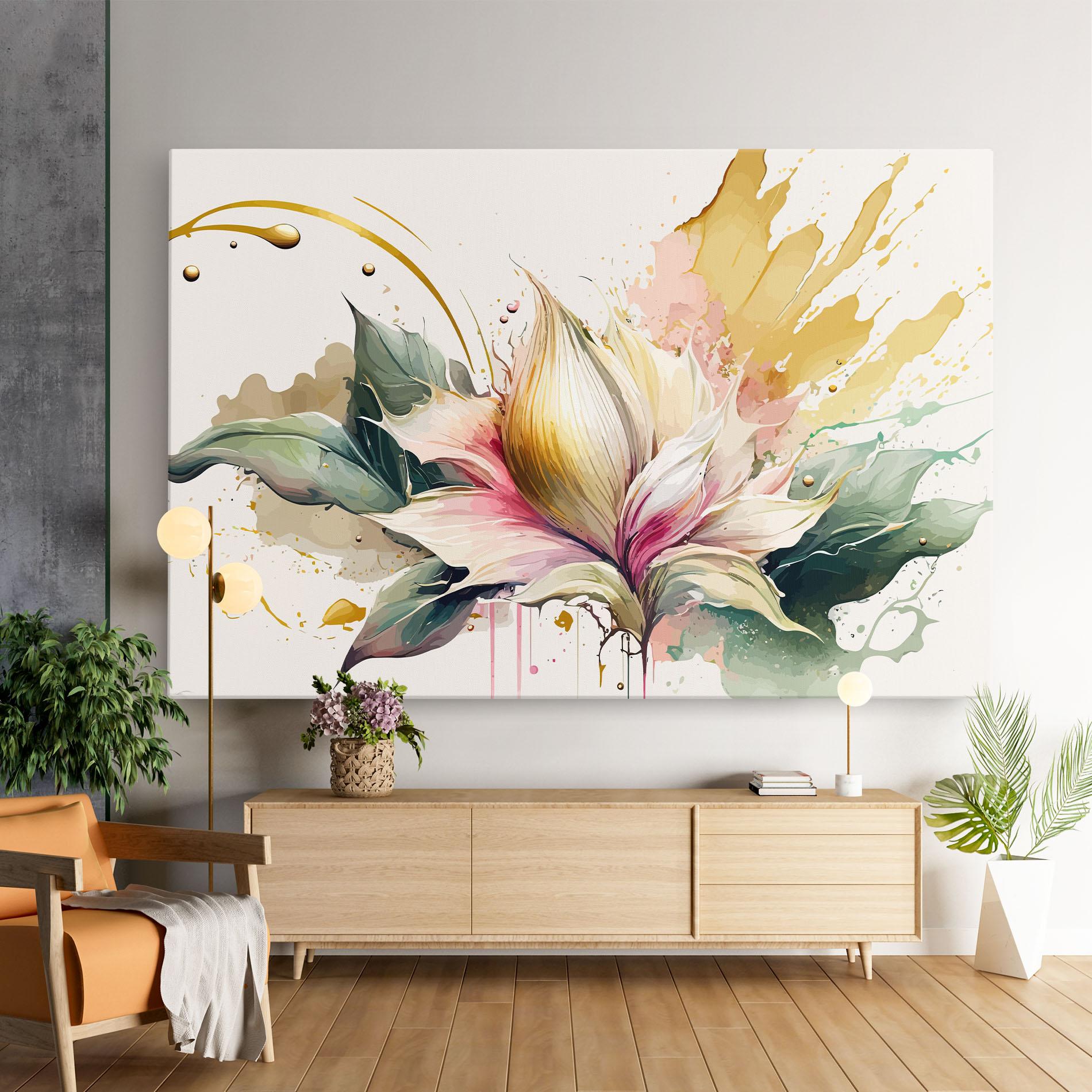 Tablou Canvas Cream Pink Nature mockup 9