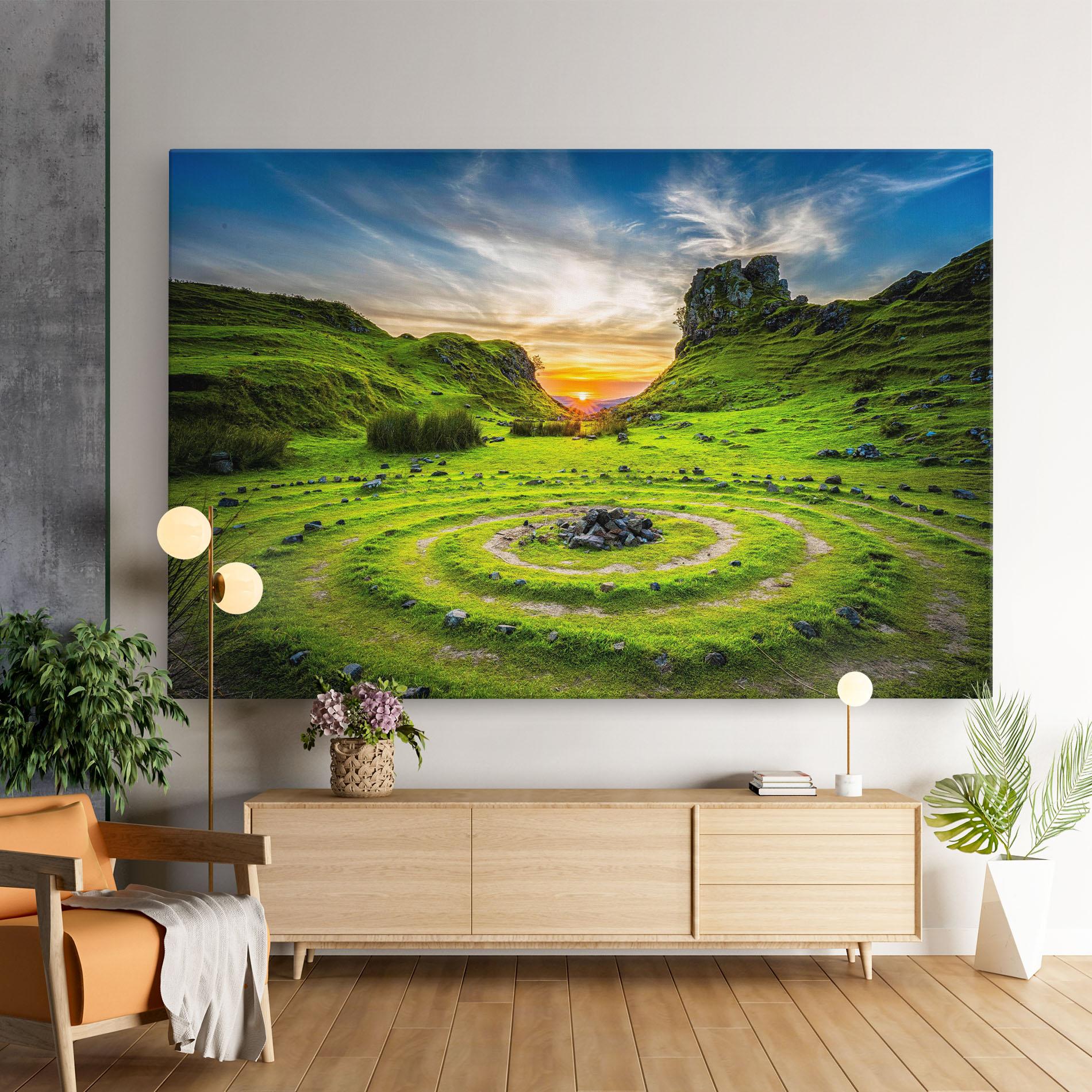 Tablou Canvas Green Circle Nature mockup 9