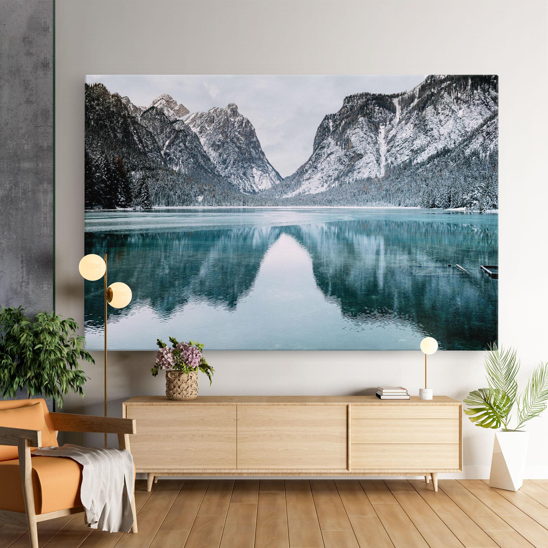 Tablou Canvas Lake Reflection Mountain mockup 9