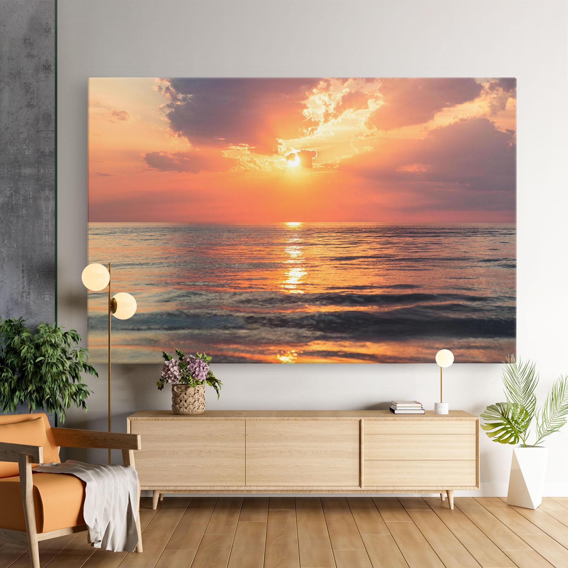Tablou Canvas Orange Sunrise Cloud mockup 9
